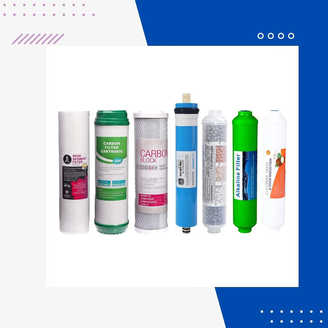 Açık Kasa Su Arıtma Cihazı Filtresi 7li Filtre Seti 11 Aşamalı Vontron Membranlı