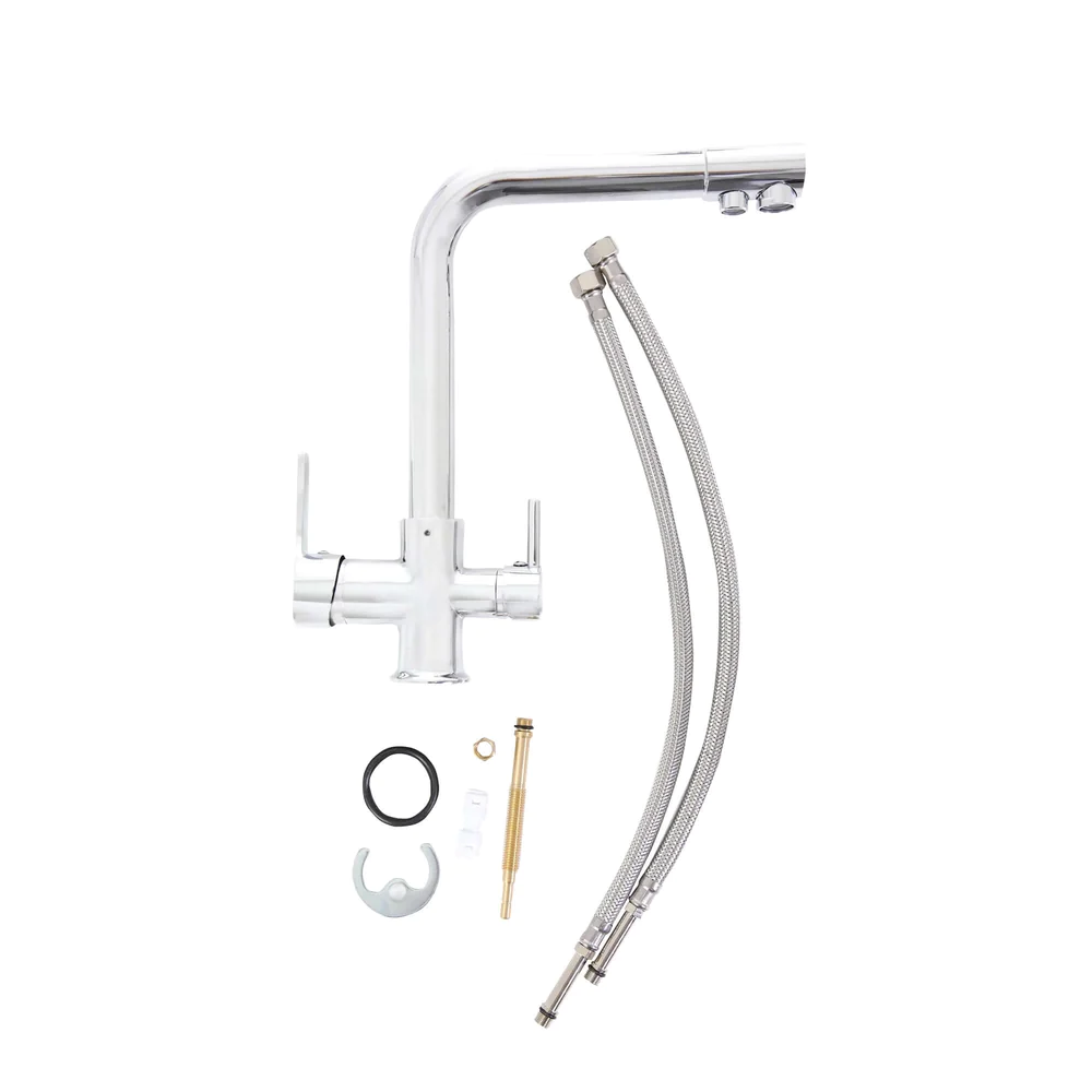 Arıtmalı 3 Yollu Musluk Mutfak Bataryası Krom