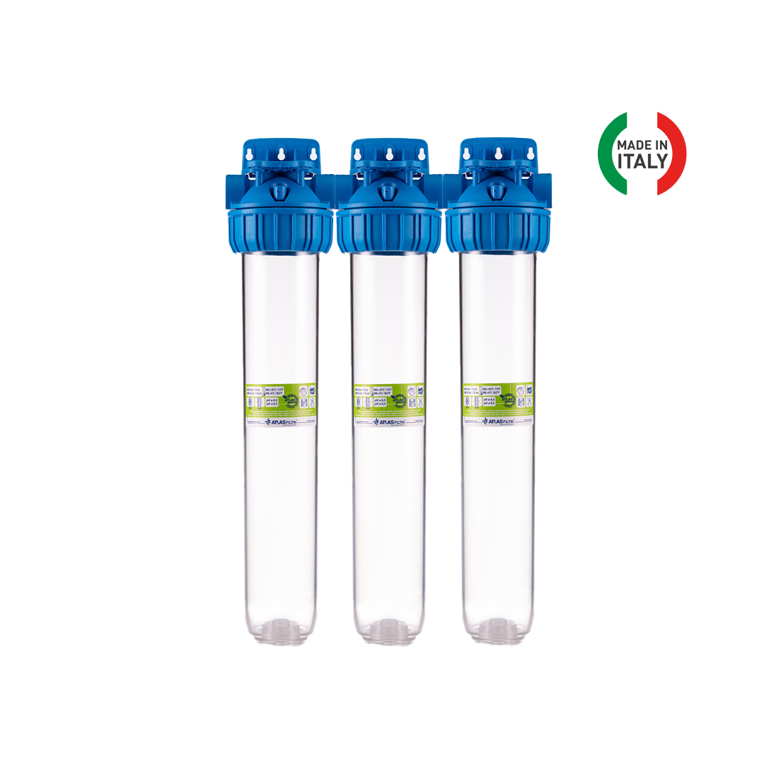 Atlas Bina Girişi Su Arıtma Cihazı 20'' Üçlü Tesisat Tipi  (Ağır Kireç Önleyici)