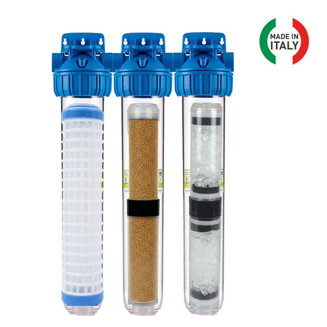 Atlas Bina Girişi Su Arıtma Cihazı 20'' Üçlü Tesisat Tipi  (Ağır Kireç Önleyici)