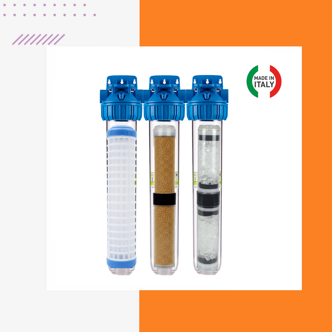 Atlas Bina Girişi Su Arıtma Cihazı 20'' Üçlü Tesisat Tipi  (Ağır Kireç Önleyici)