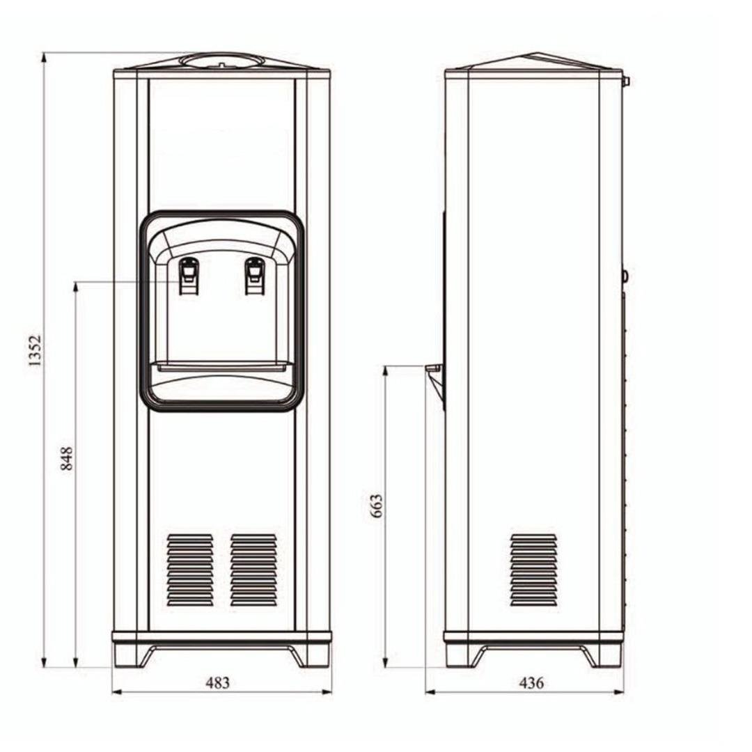 Caritas 300GPD Arıtmalı Soğuk Su Sebili Paslanmaz Gövde Pompalı