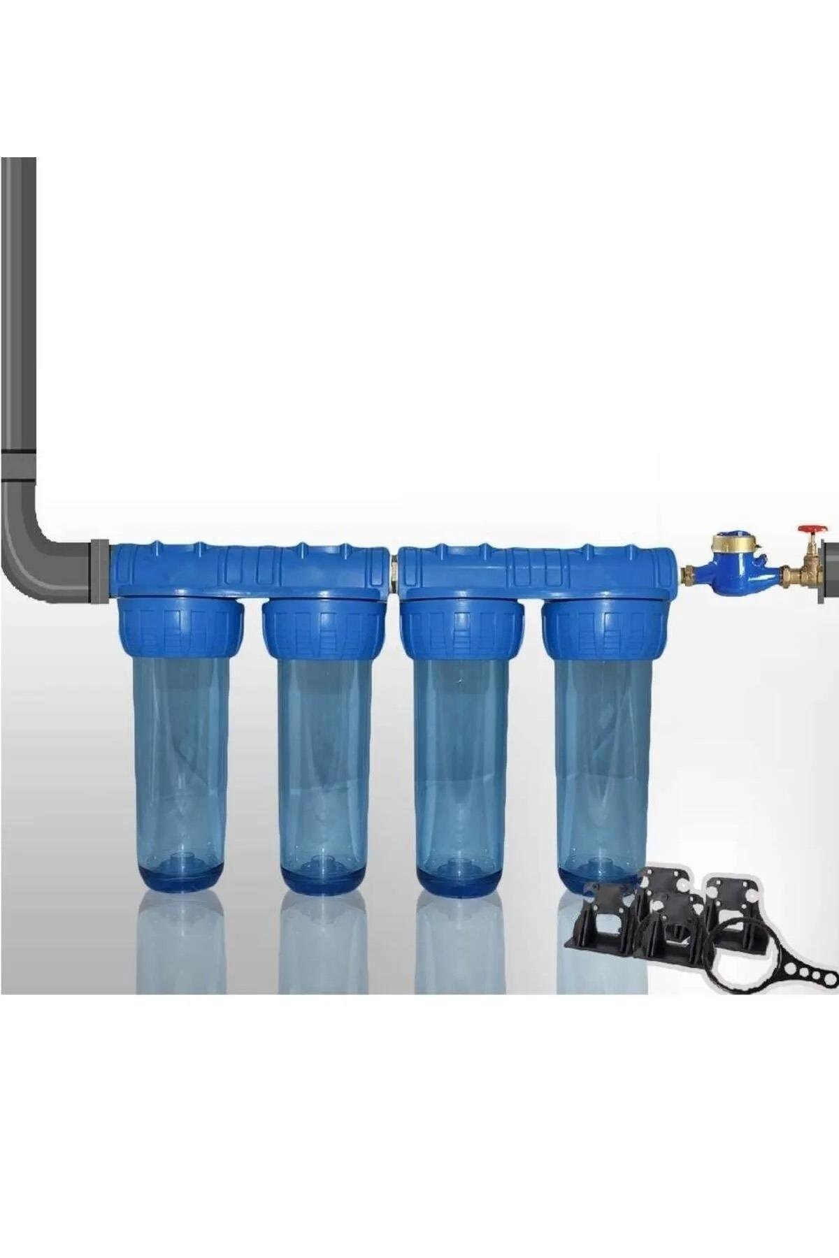 Daire Bina Sayaç Girişi 4 Aşama Arıtma Seti 10’’ Ağır Kireç Önleyici Yumuşatma Sistemi