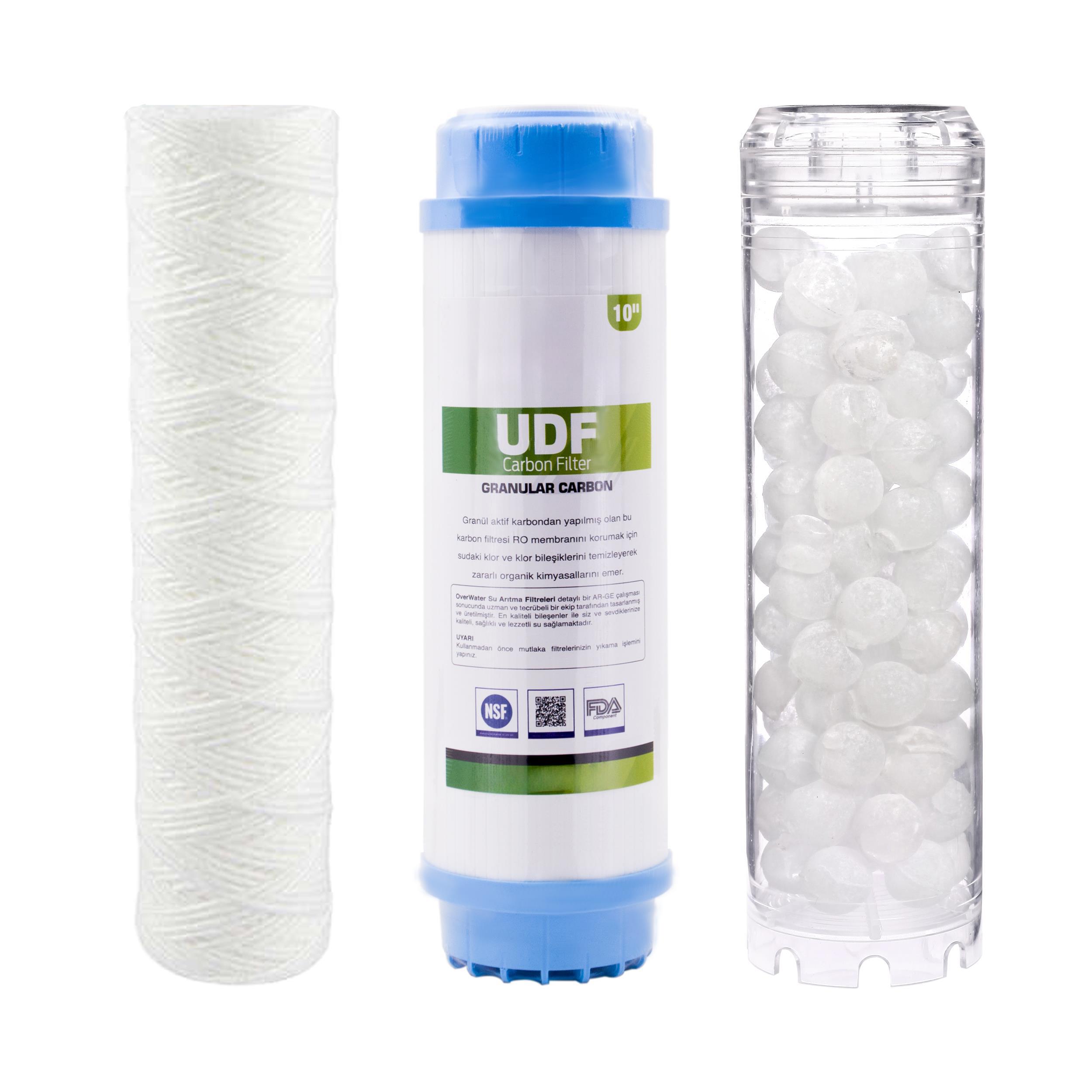 Daire Girişi Su Arıtma Silifozlu Tip Yedek Filtresi 3 lü Filtre