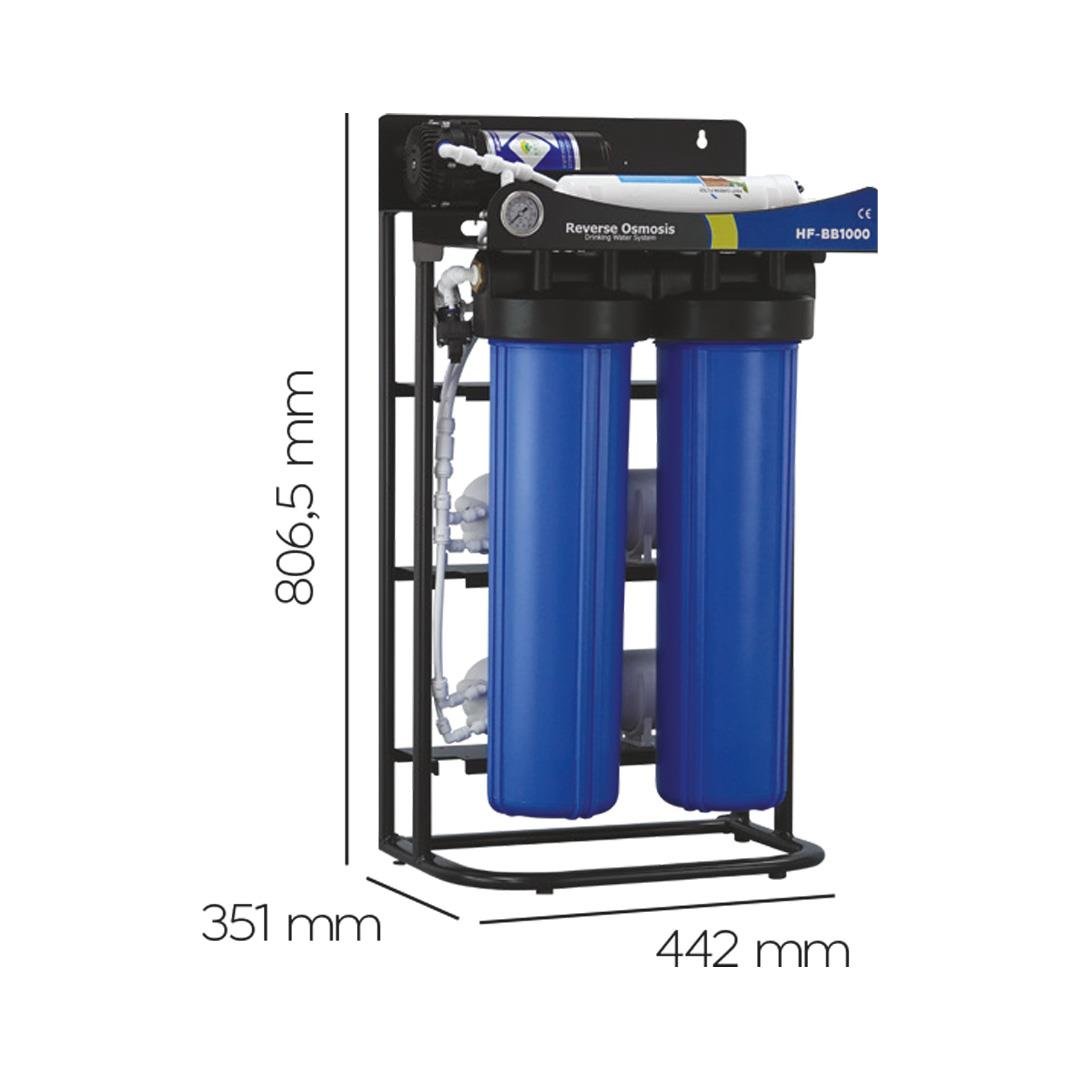 High Flow Direk Akış 1000 GPD Su Arıtma Cihazı Günde 3750 LT