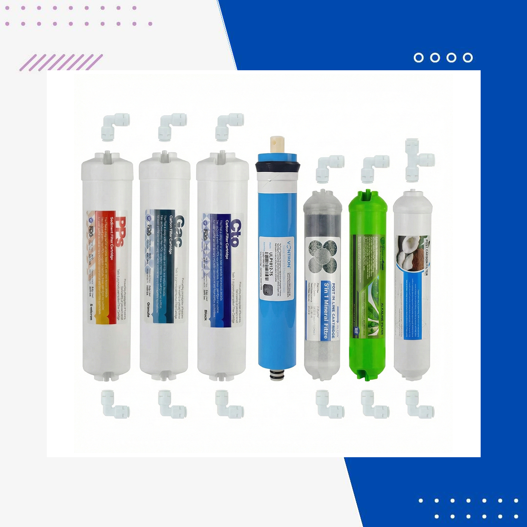 Kapalı Kasa Su Arıtma Cihazı 7li İnline Filtresi Seti 11 Aşamalı Vontron Membran