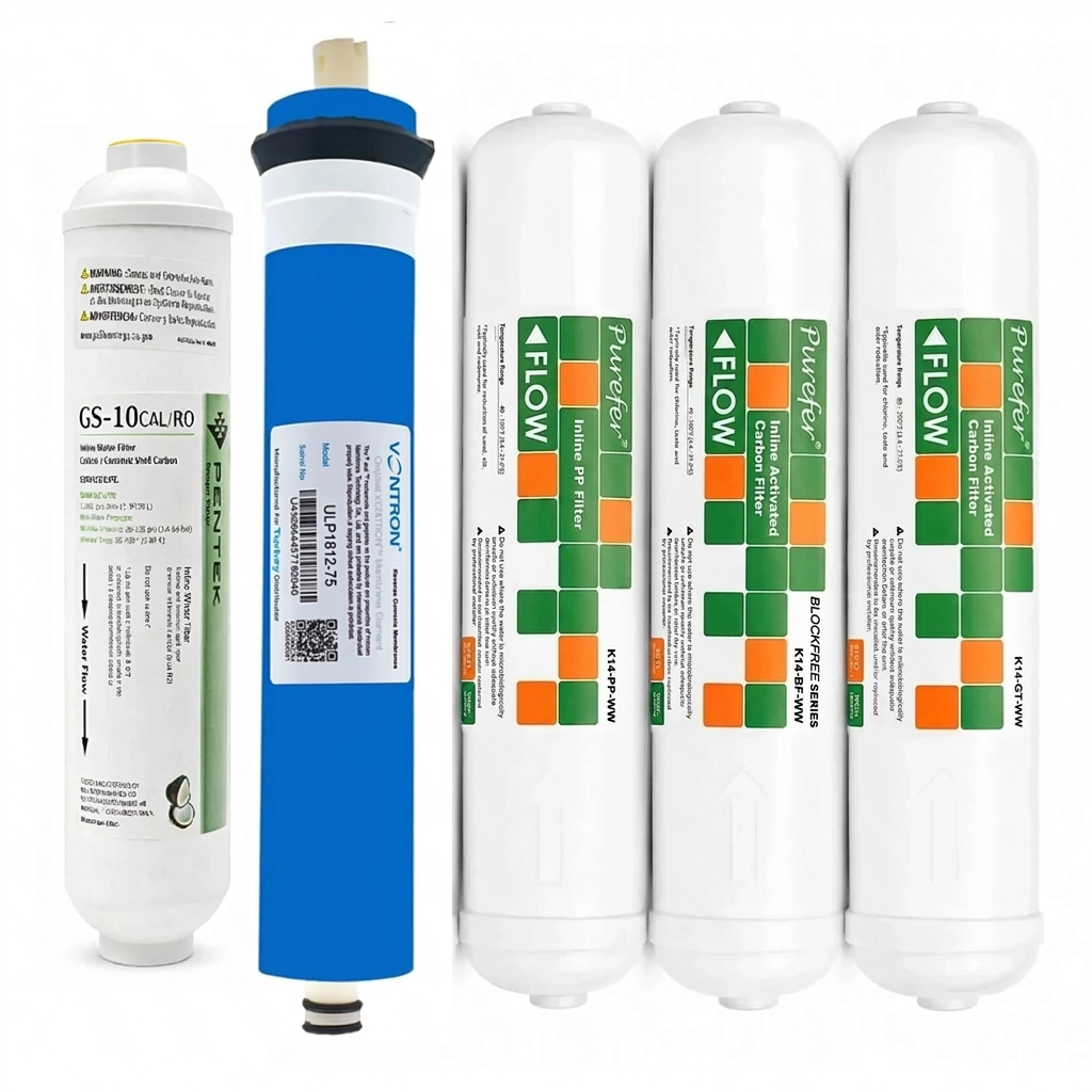 Purefer 5'li Su Arıtma Filtre Seti – Vontron ve Pentek Alkali Filtreli