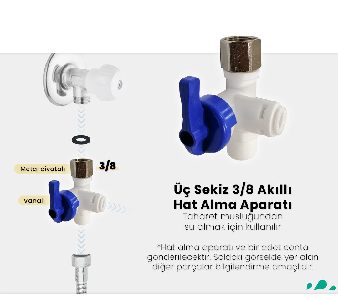 Su Arıtma Cihazı Akıllı Kombo 3/8’’ Hat Alma Aparatı