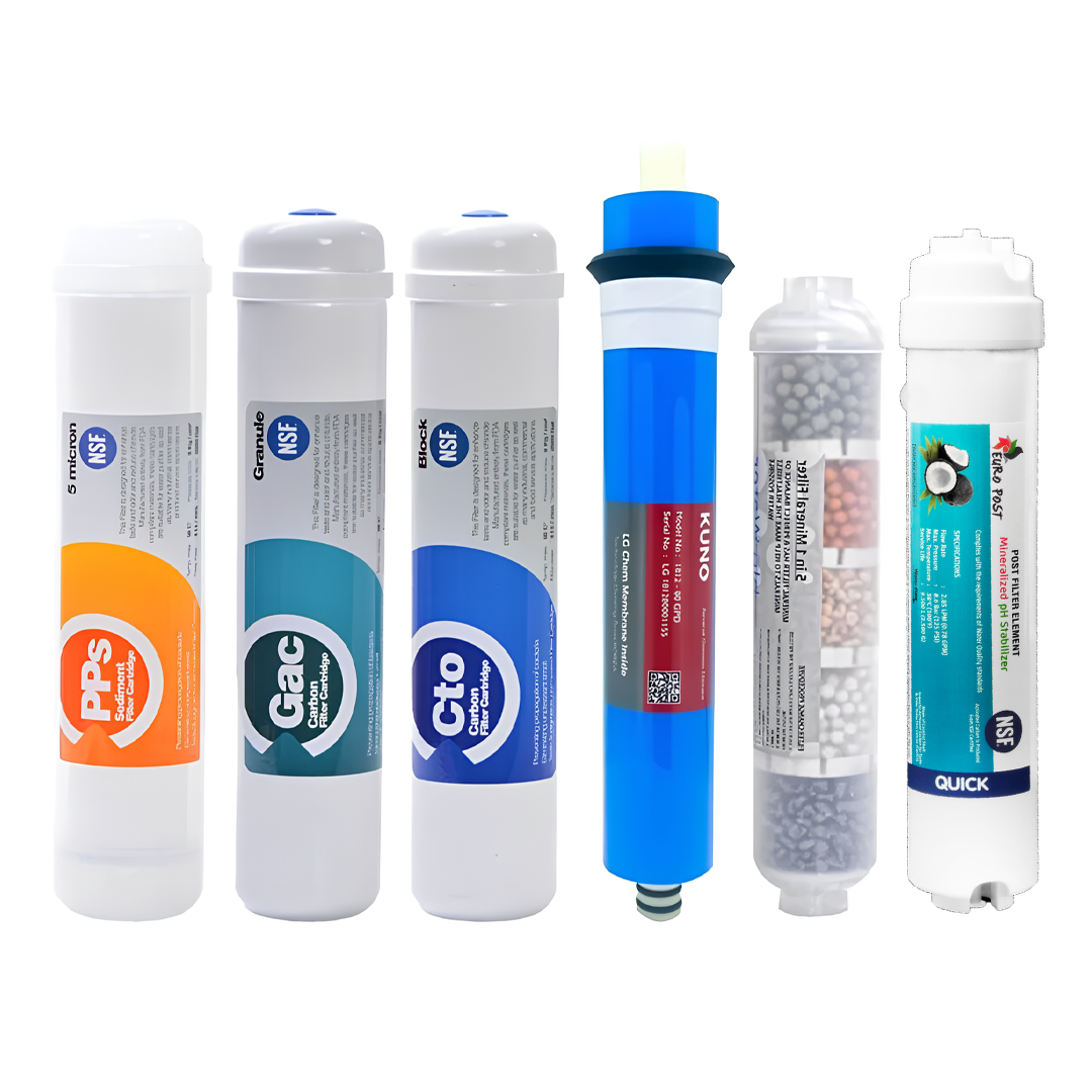 Su Arıtma Cihazı Filtresi Kapalı Kasa 6 Filtre 9 Aşamalı Filtre Seti Kuno Membranlı - Nsf Onaylı