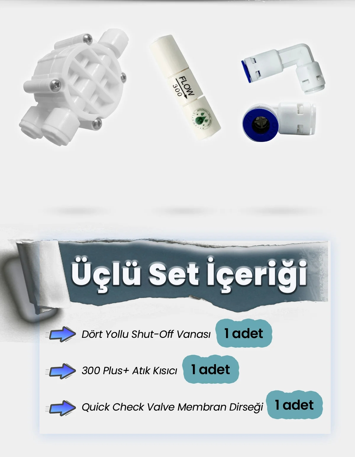 Su Arıtma Cihazı Yenileme Kiti (Shutt Off - Flow - Check Valve)