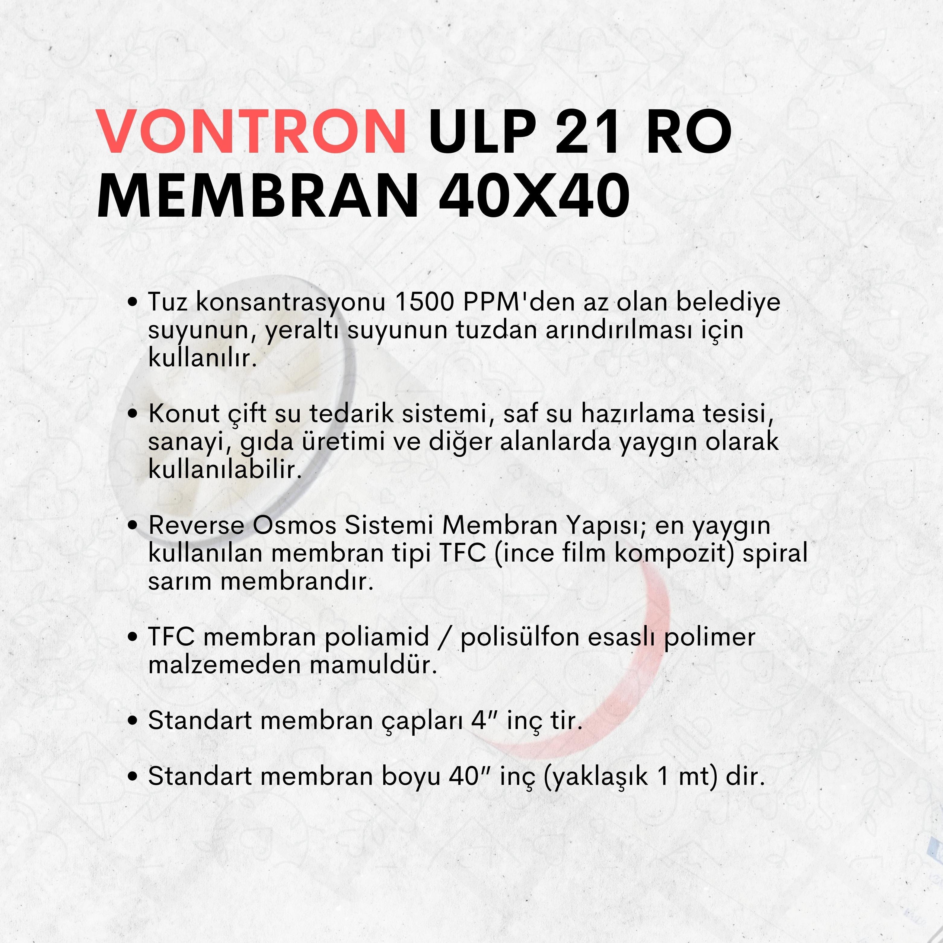 Vontron ULP 21 RO Membran 40x40