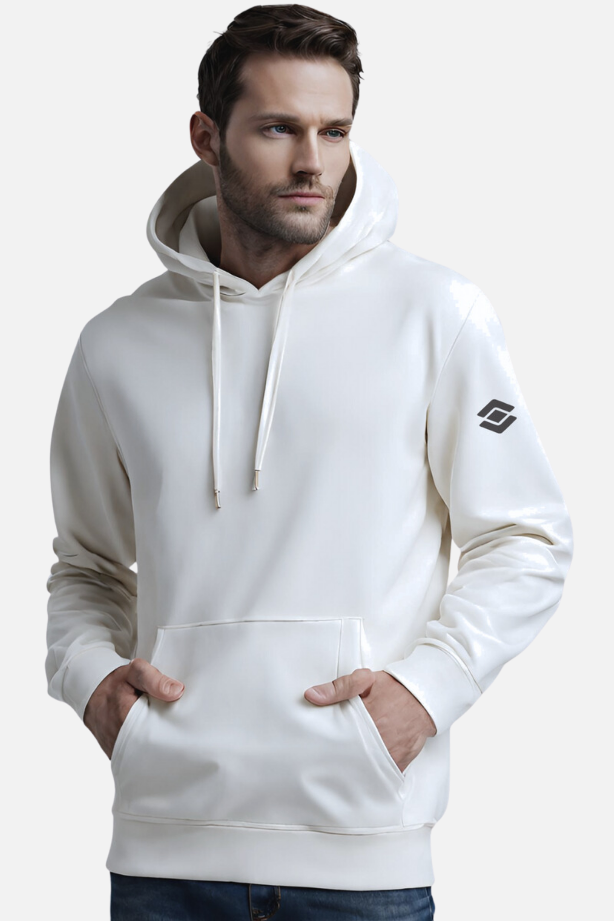 Scooter Kapşonlu Kanguru Cepli Ekru Erkek Sweatshirt M1518TE