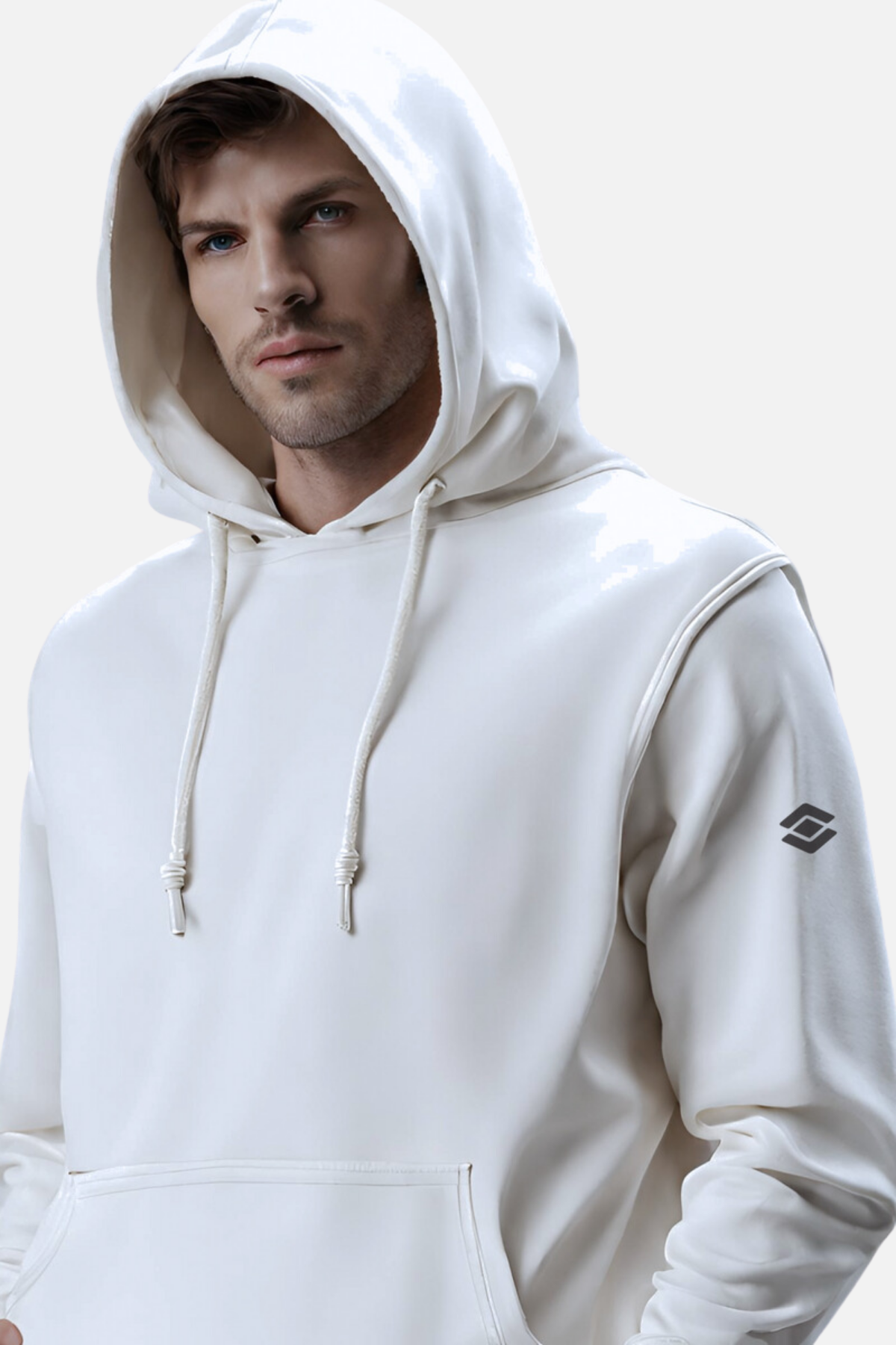 Scooter Kapşonlu Kanguru Cepli Ekru Erkek Sweatshirt M1518TE