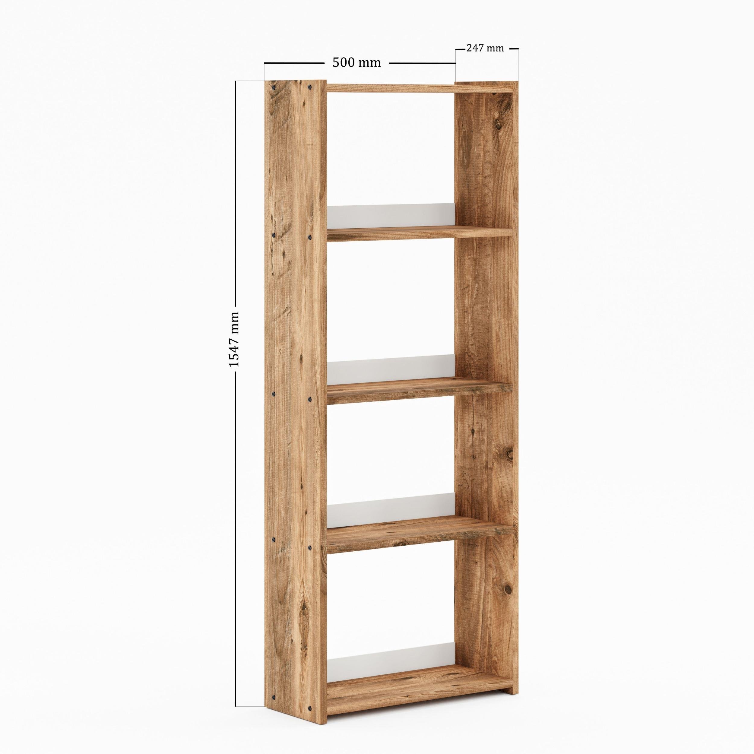  KTS3E Modern 5 Raflı Kitaplık - 54x155cm - Çam