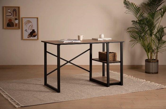 Ceramical MSR Raflı Çalışma Masası - 60x120cm - Ceviz