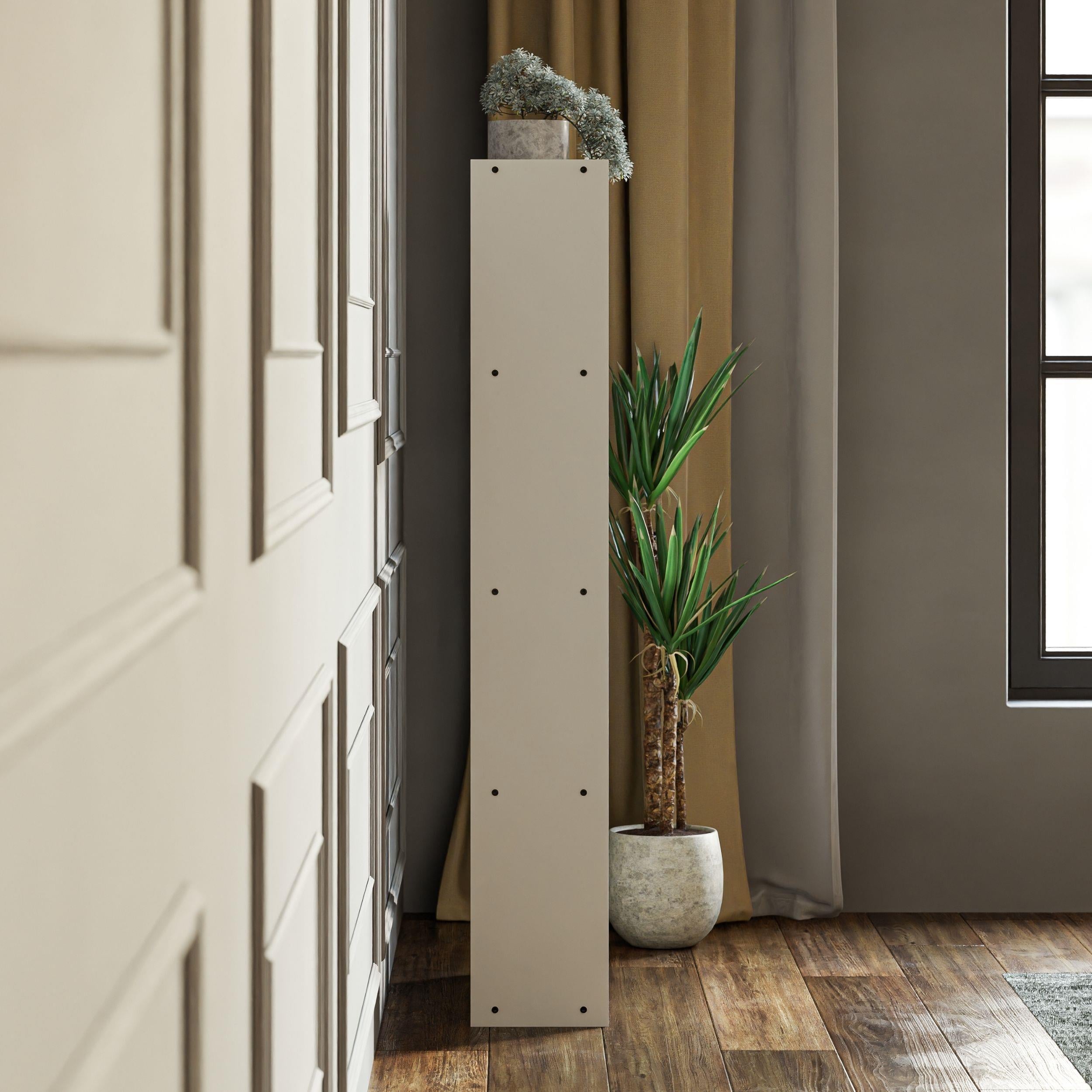 KTS3E Modern 5 Raflı Kitaplık - 54x155cm - Beyaz
