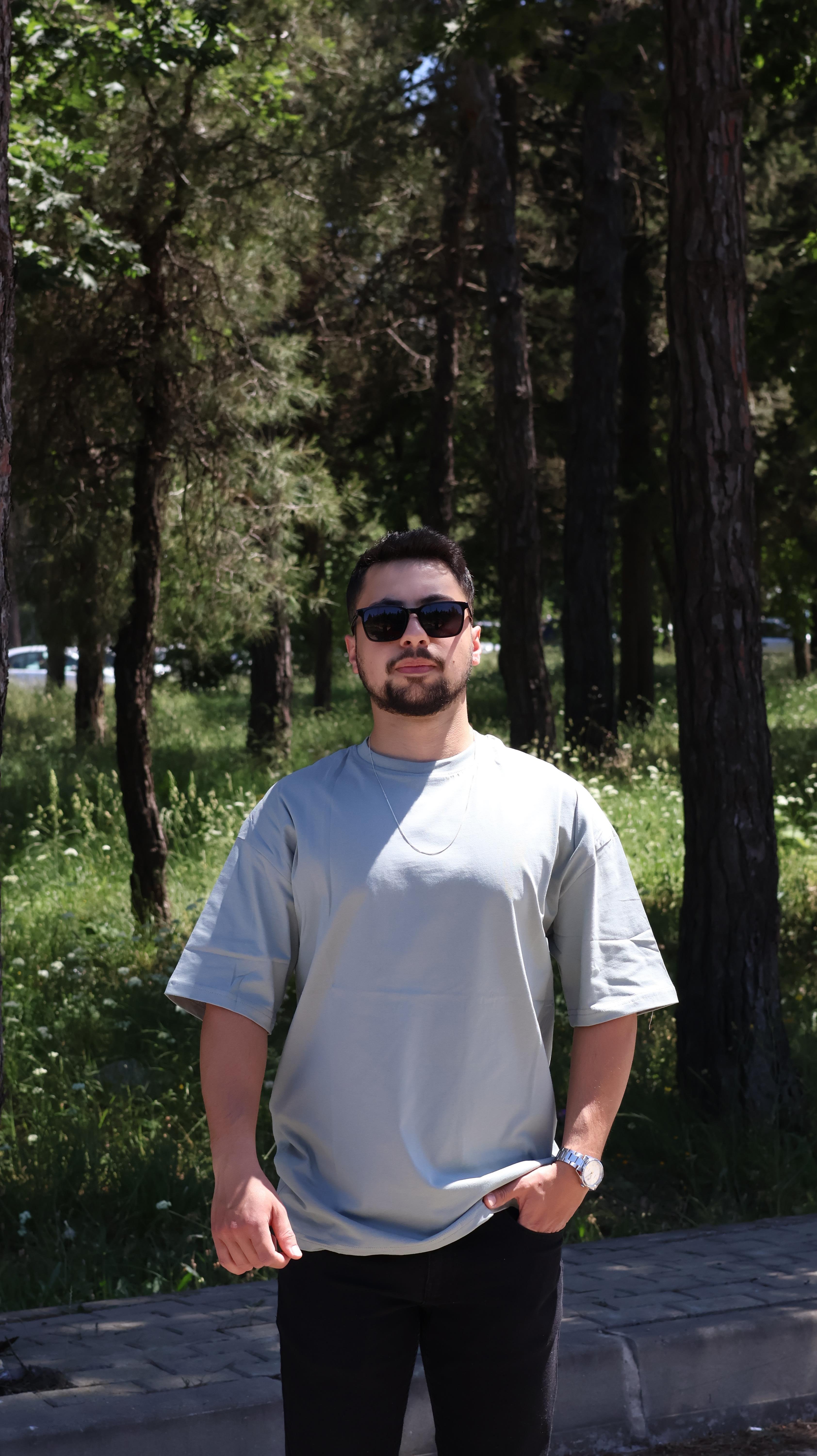 %100 Pamuk Petrol Oversize T-shirt
