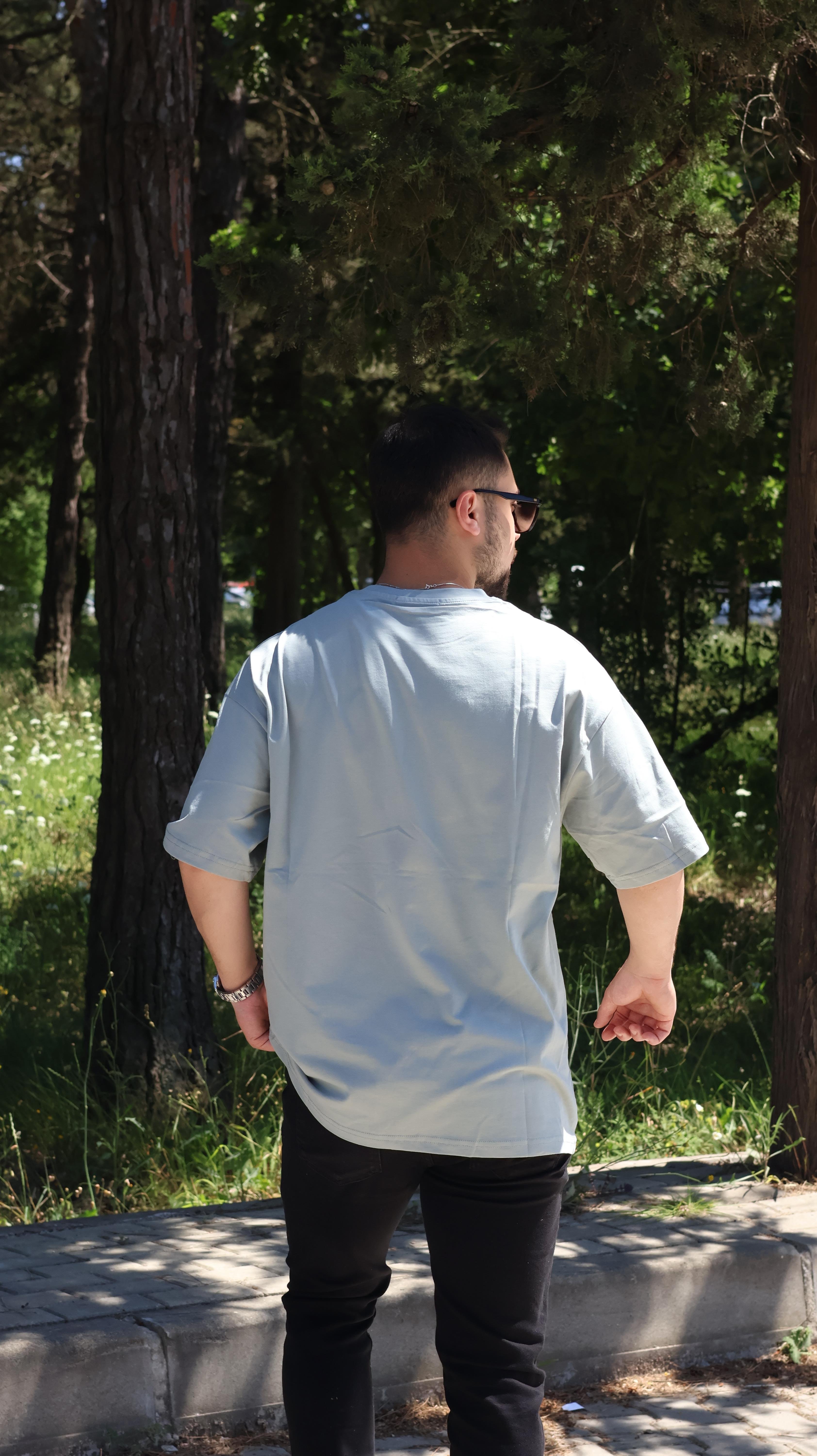 %100 Pamuk Petrol Oversize T-shirt