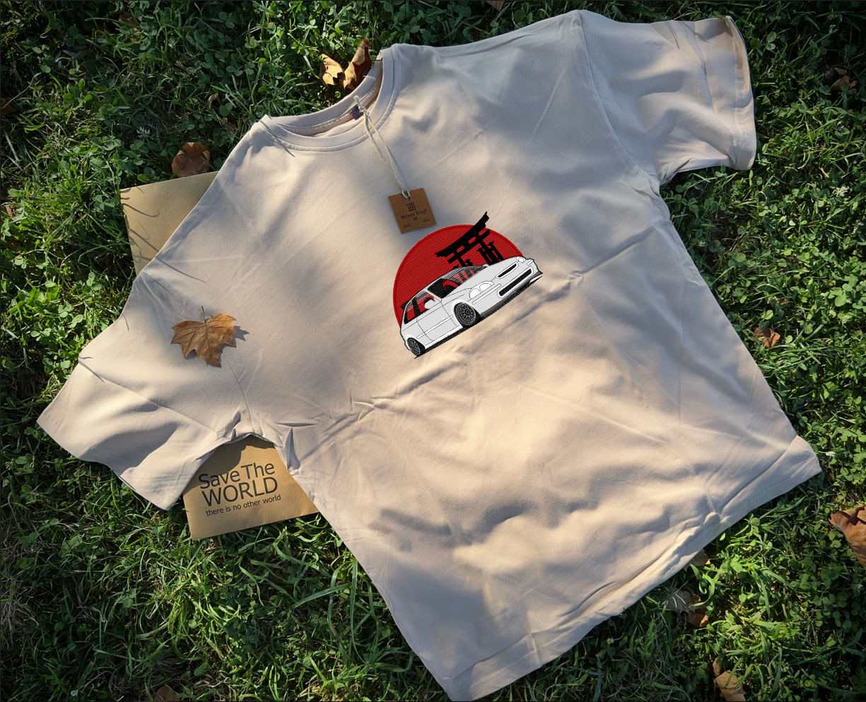 Japon Honda Civic Nakışlı T-Shirt