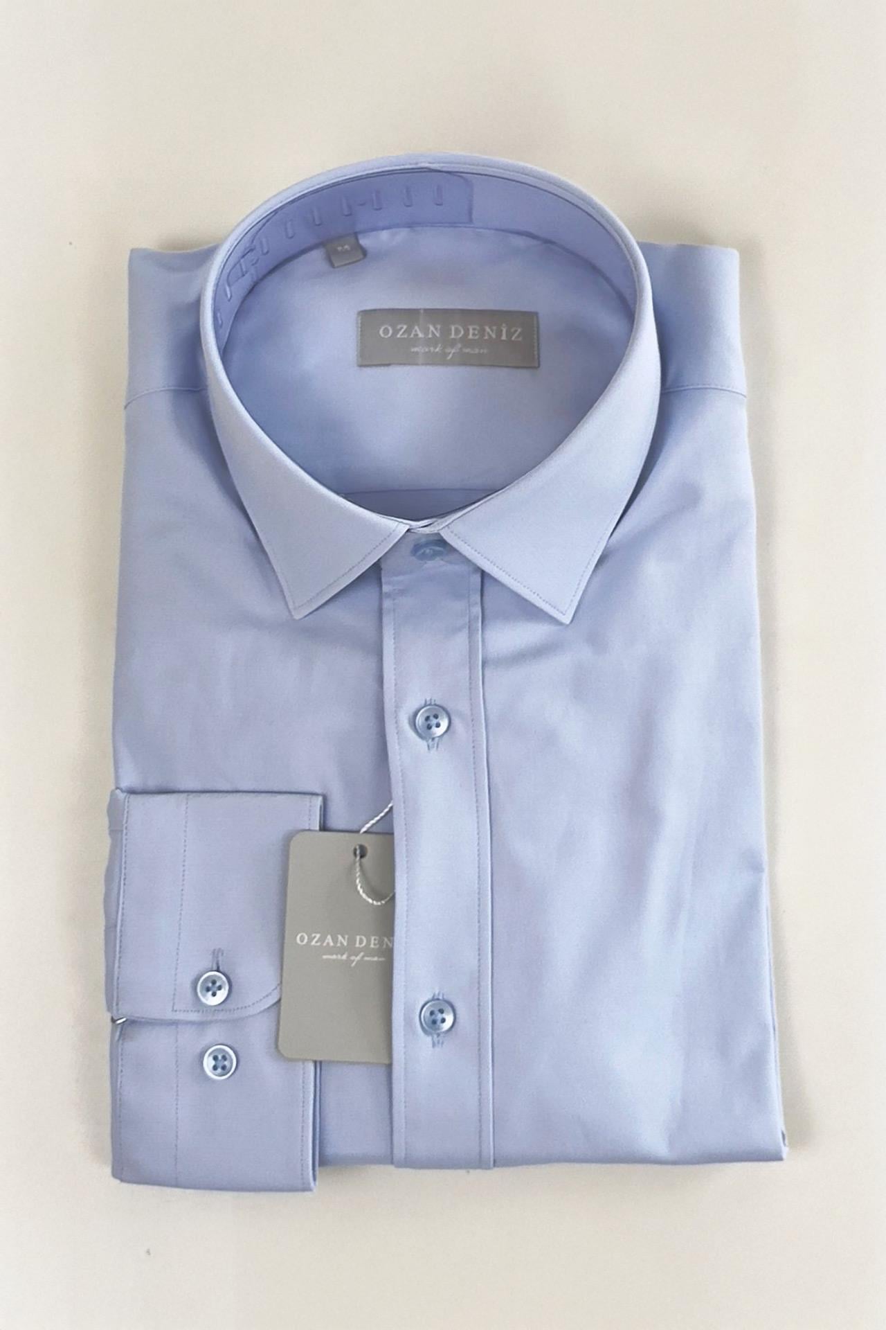 1008 Slim Fit Clasic Koton Gömlek A.Mavi