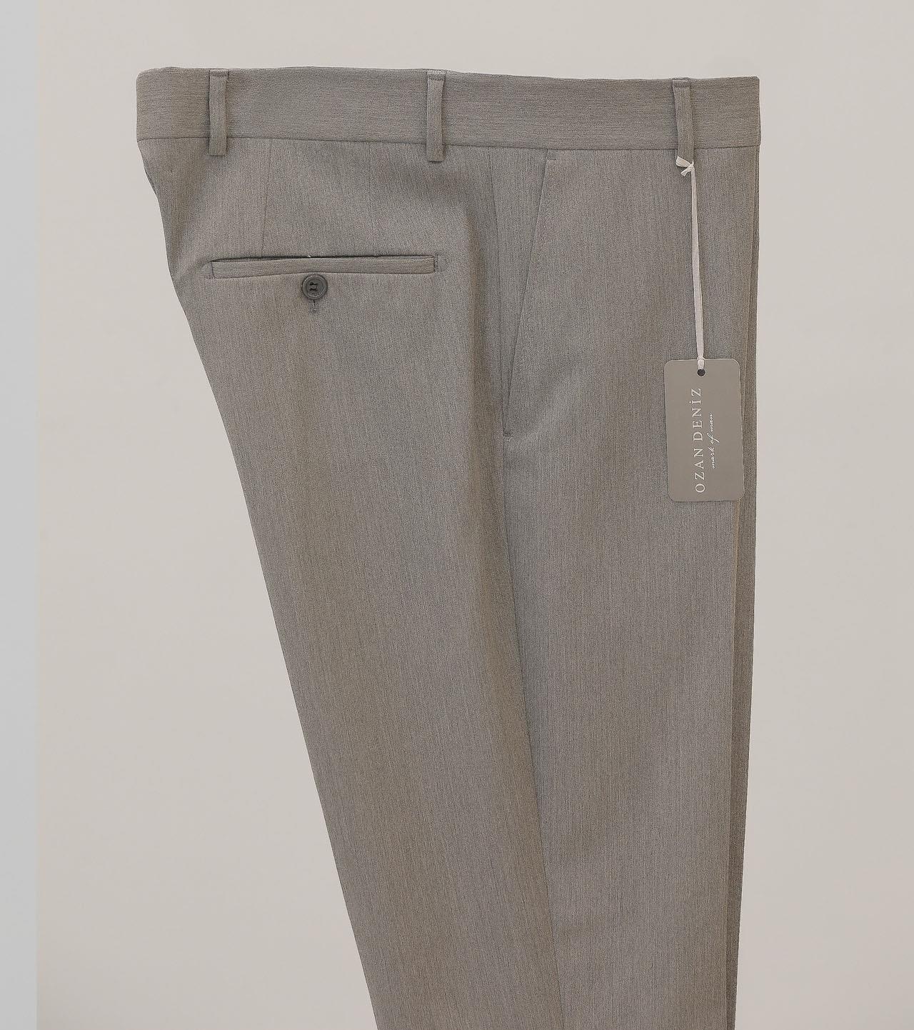 2015 Slim Fit Pilesiz Çift Cep Pantolon Gri