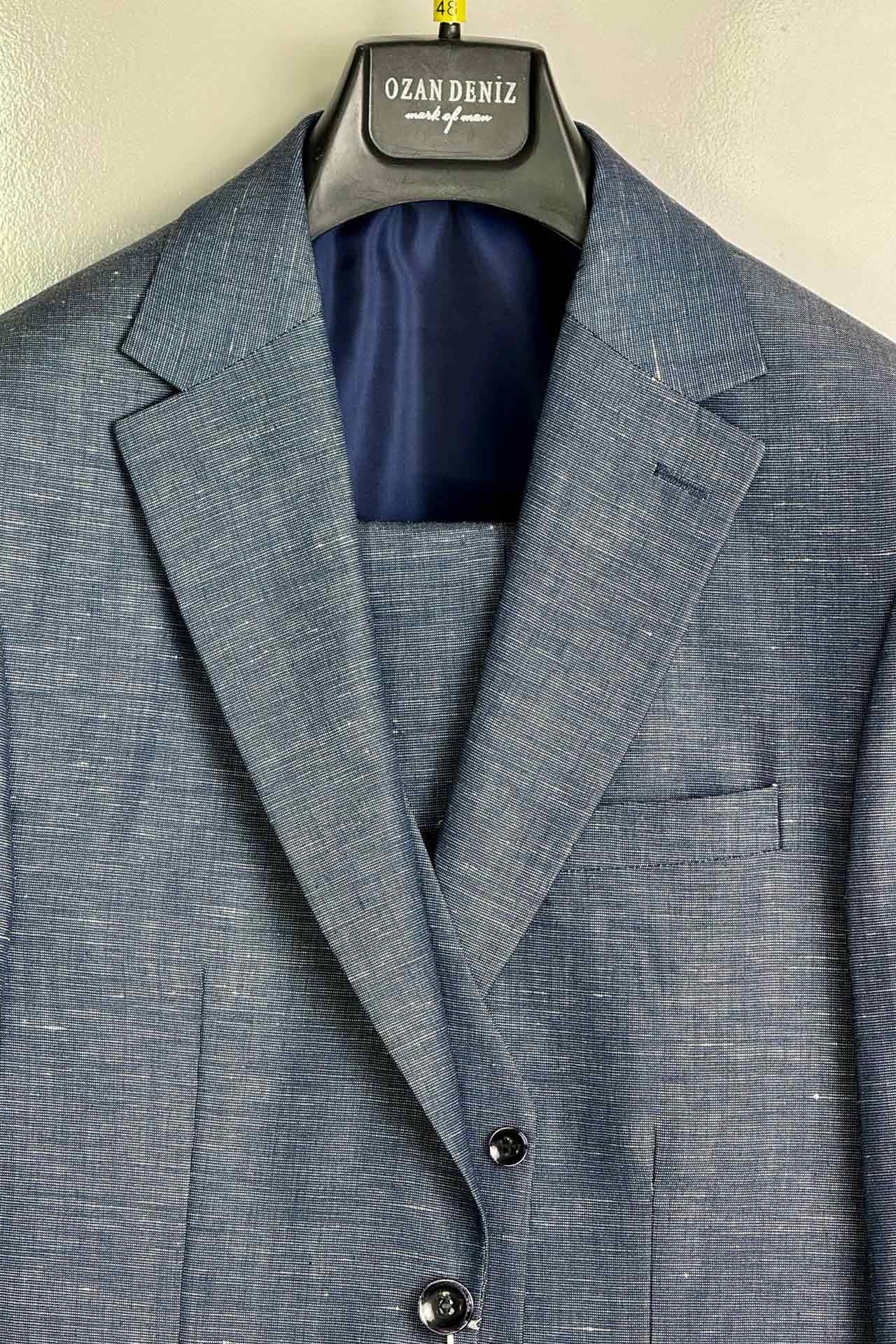3016 Slim Fit Dar Kesim Takım Elbise Mavi