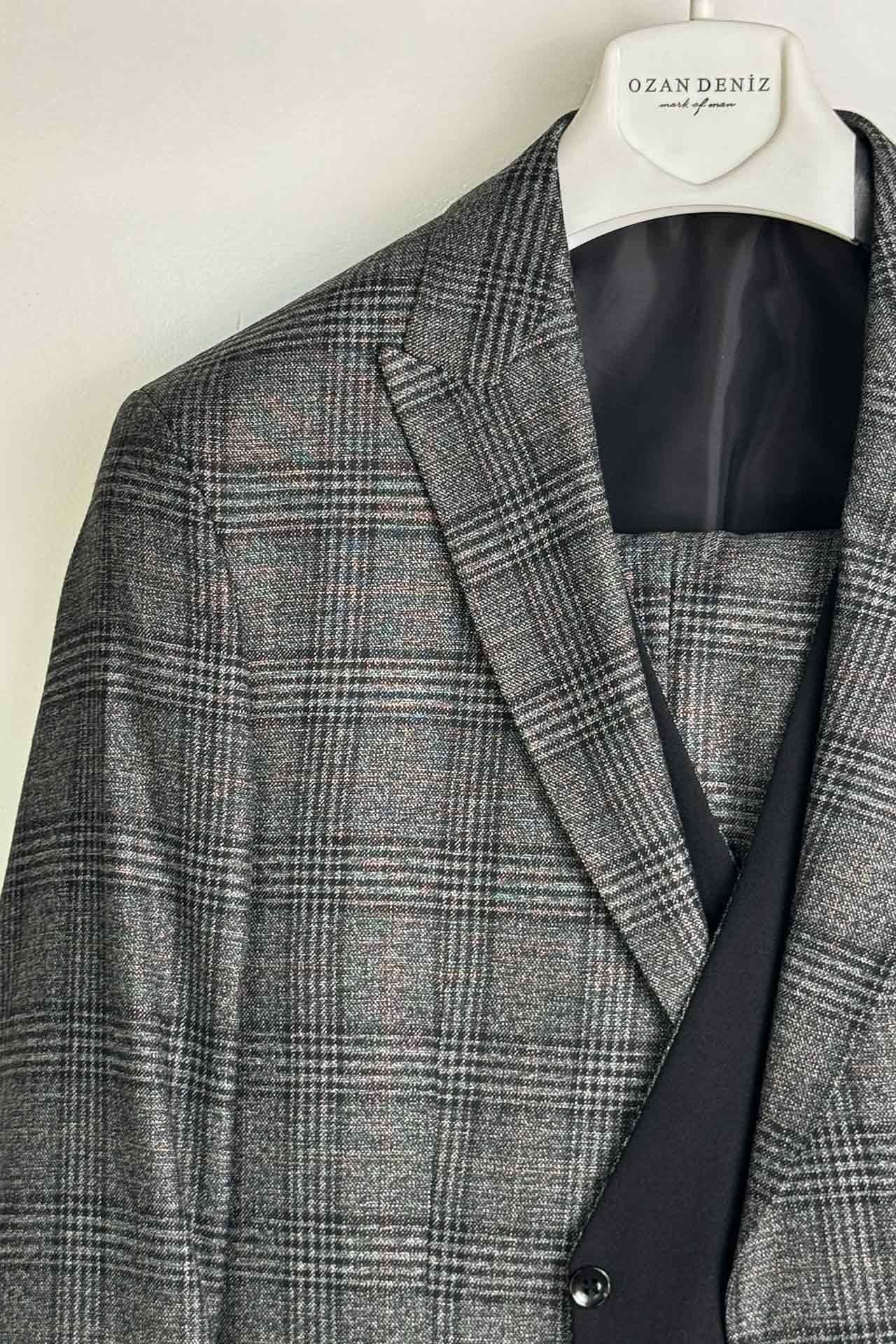 3080 SARI EKOSELİ YELEKLİ TAKIM ELB./BNT-09 A.Gri