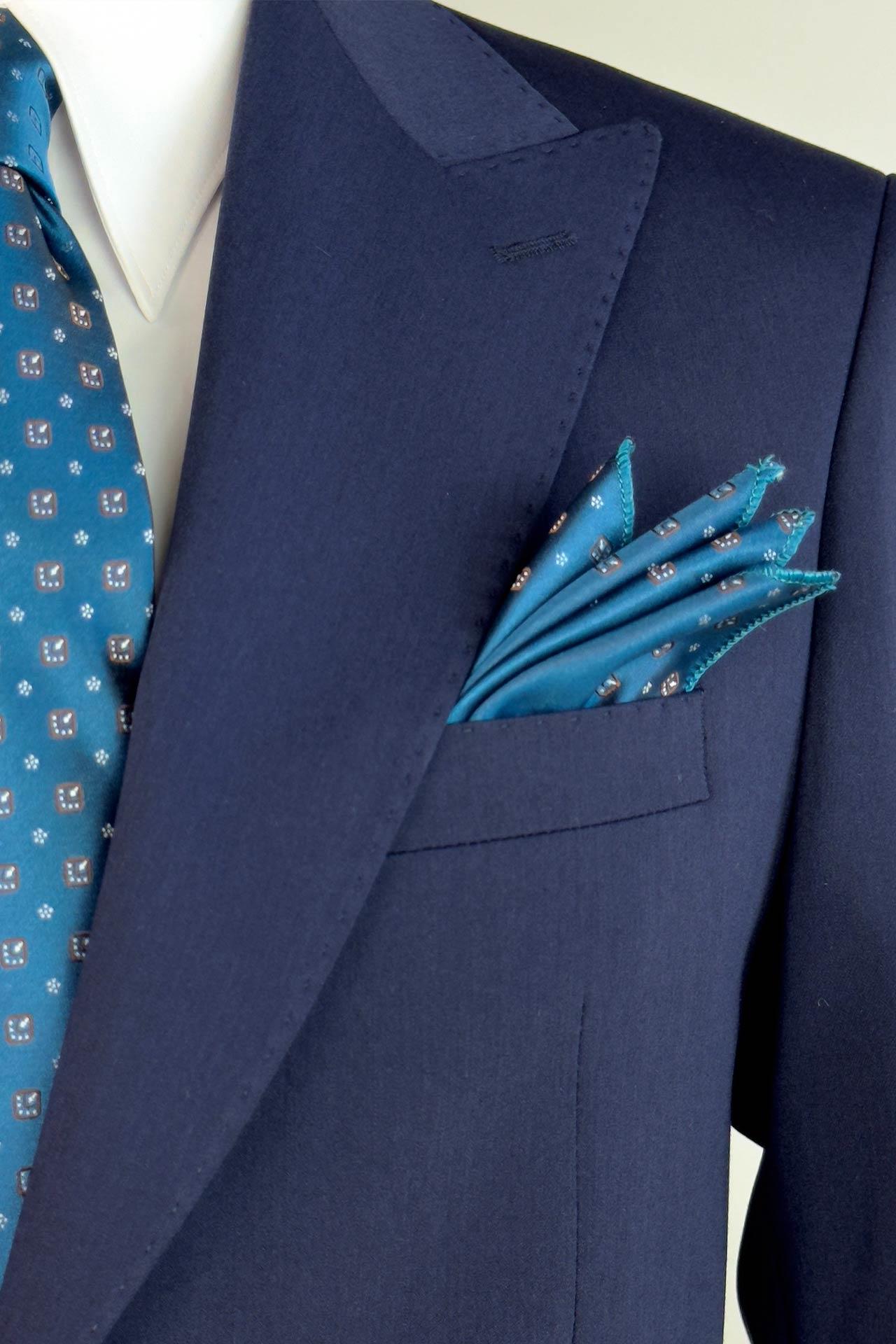 3122 Sivri Yaka Pileli Pant.Takım Elbise Lacivert