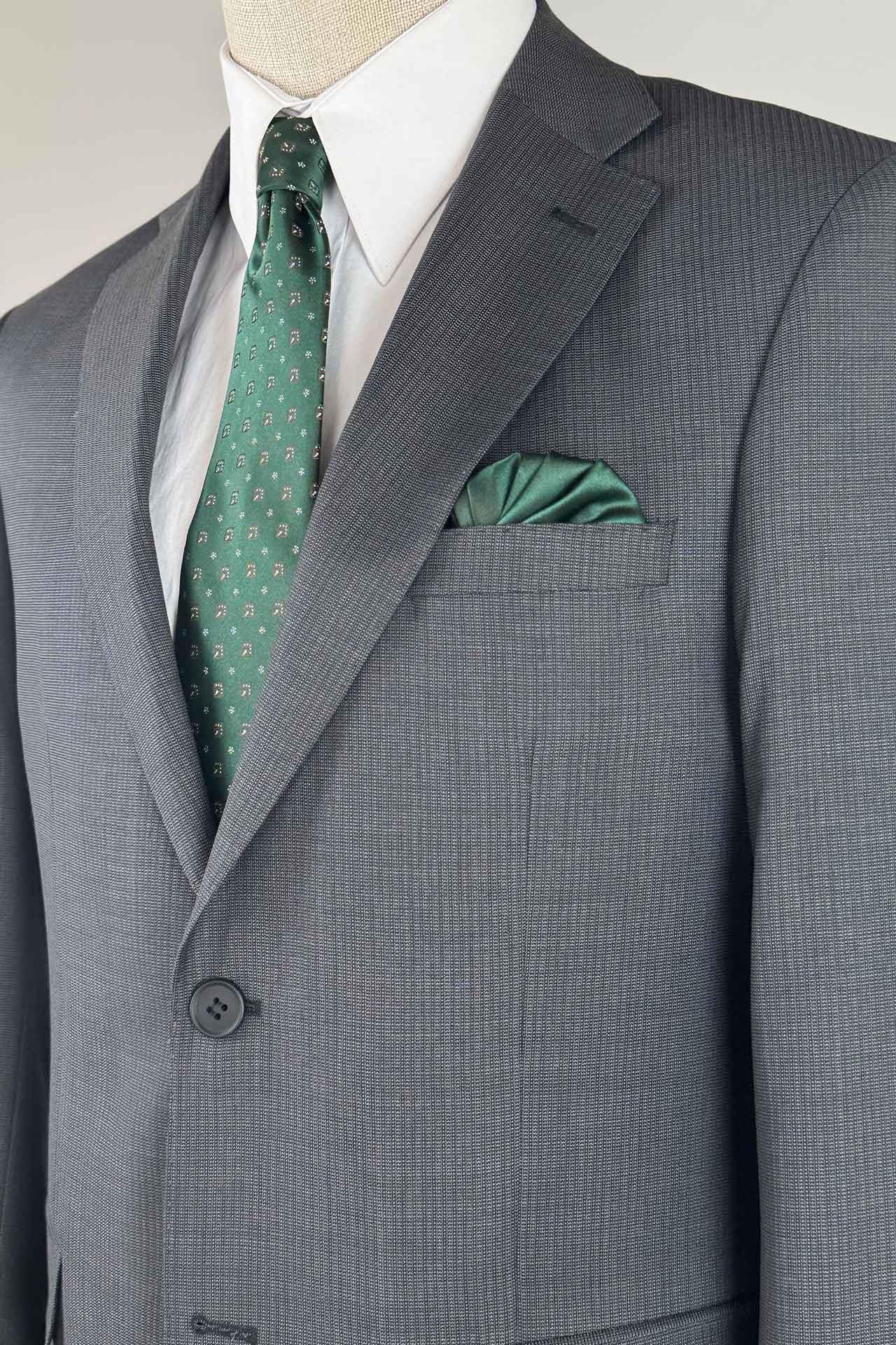 3134 Mono Yaka-Puntolu Desenli Takım Elbise Antrasit