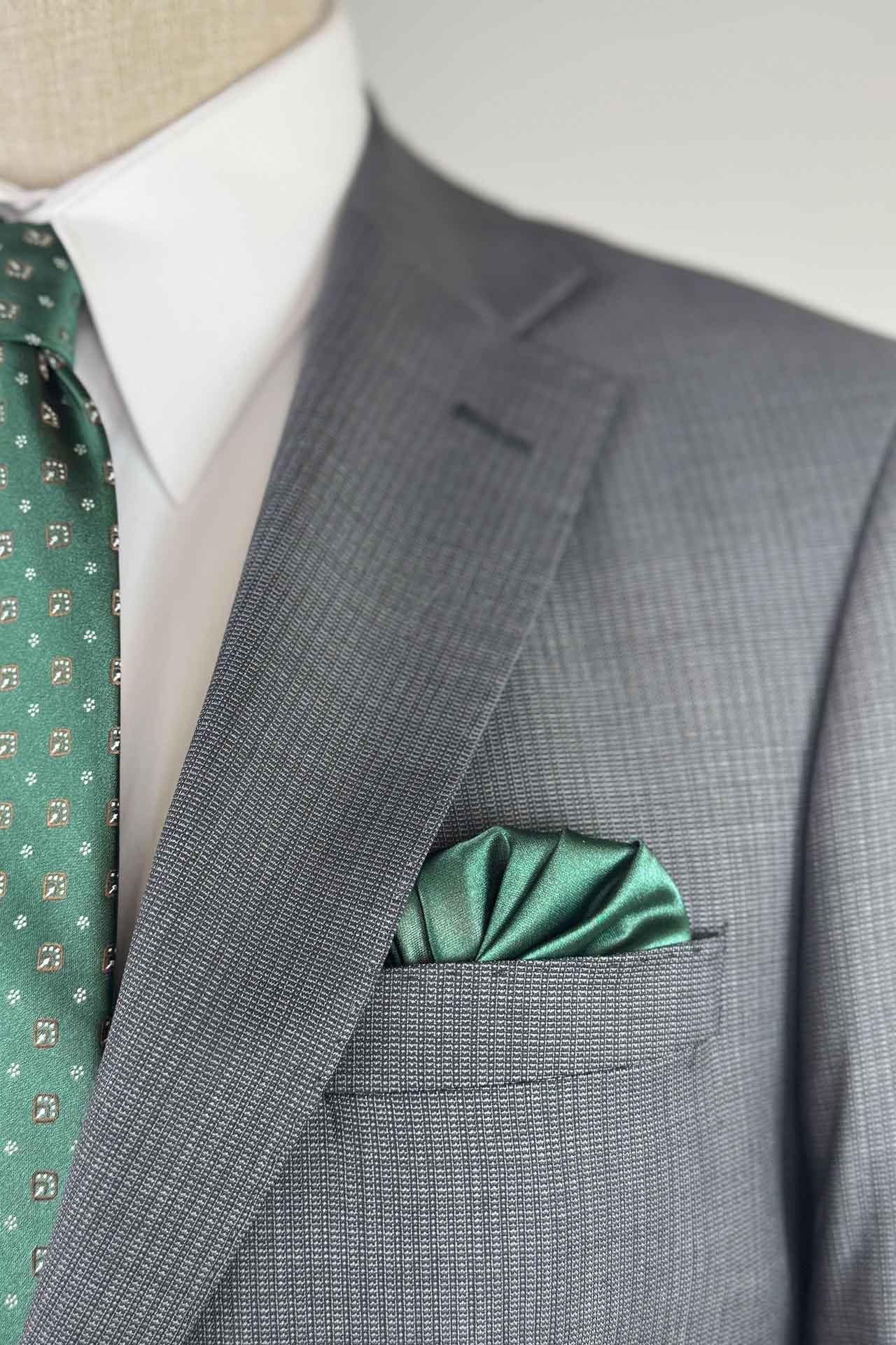 3134 Mono Yaka-Puntolu Desenli Takım Elbise Antrasit