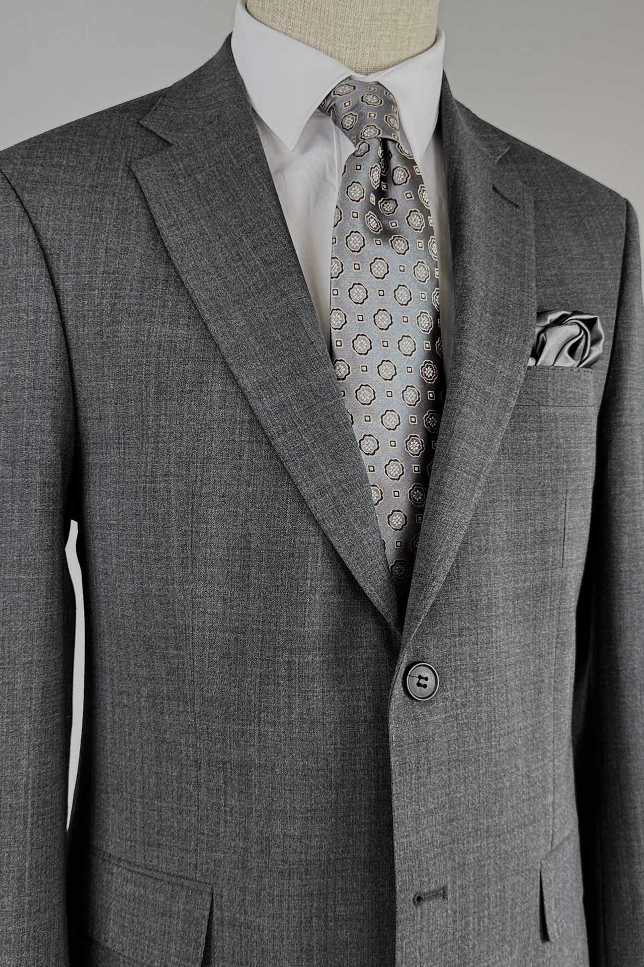 3135 Mono Yaka Kapak Cep Takım Elbise Gri