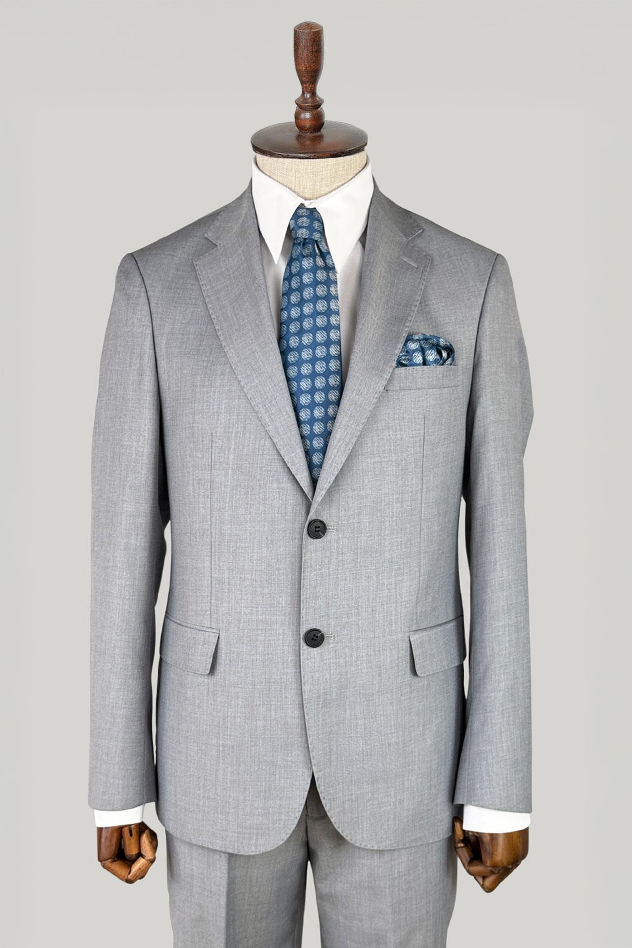 3143 Mono Yaka Kapak Cep Takım Elbise A.Gri