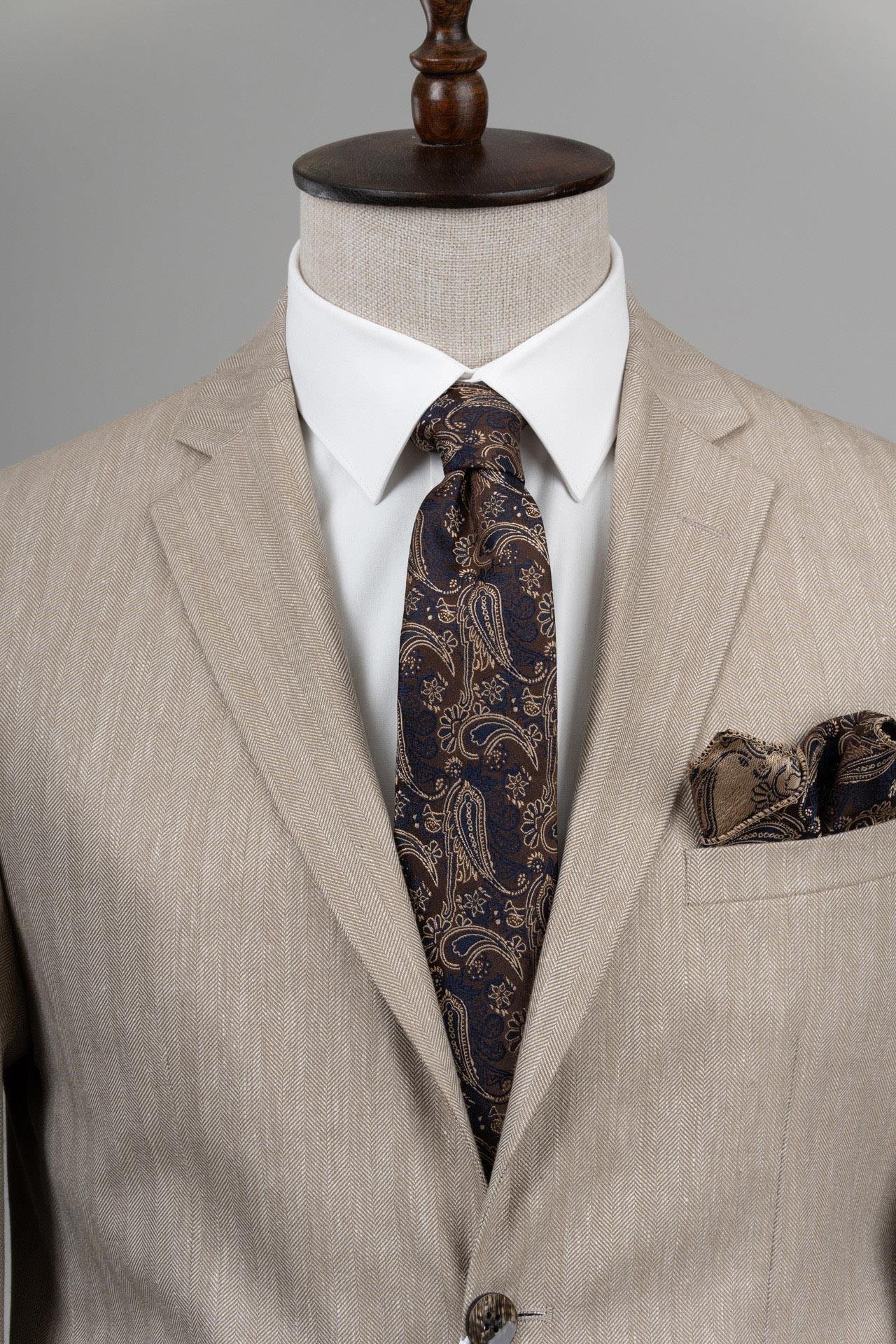 4001 Slim Fit Dar Kesim Ceket Bej