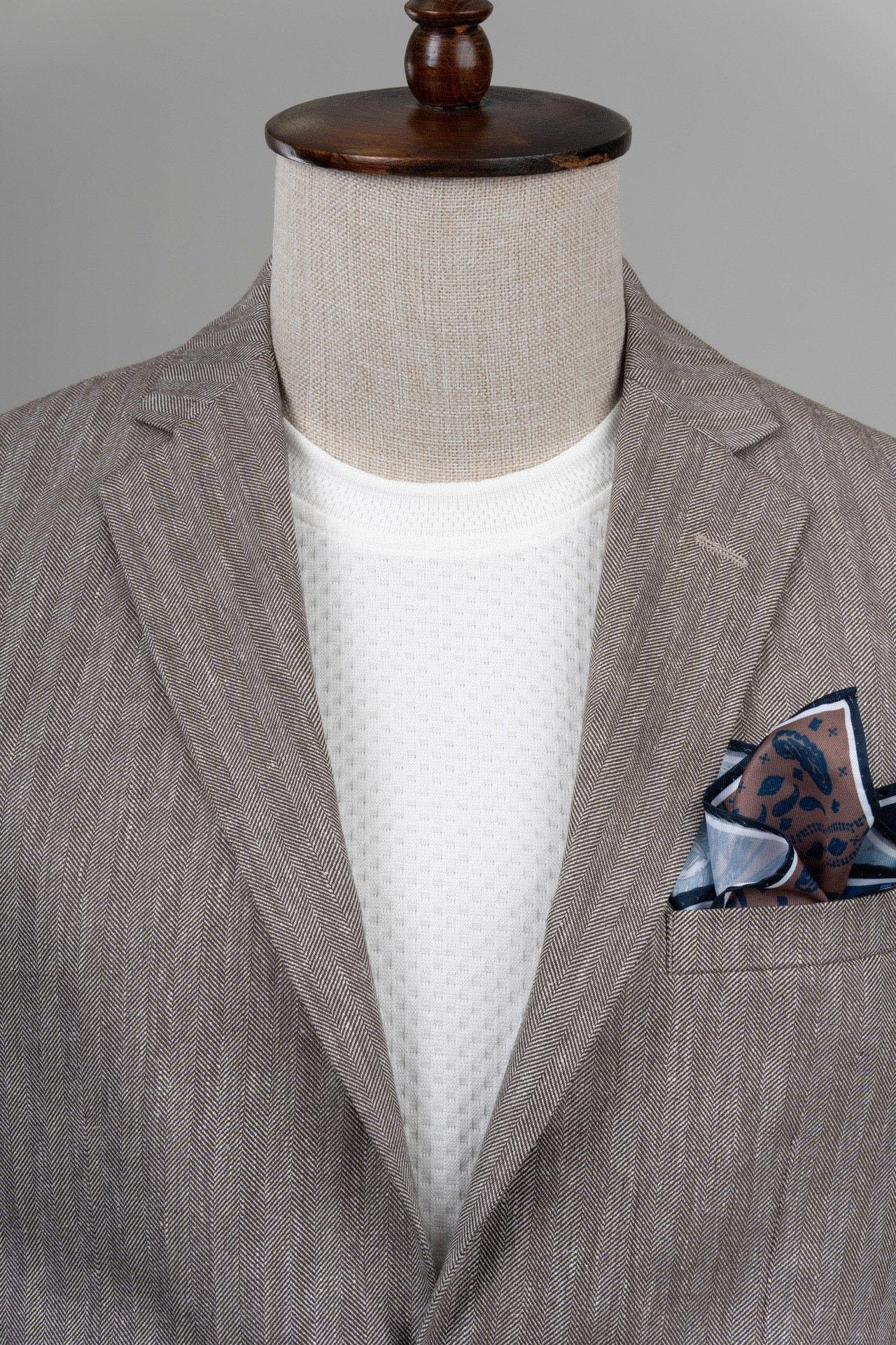 4001 Slim Fit Dar Kesim Ceket Kahve