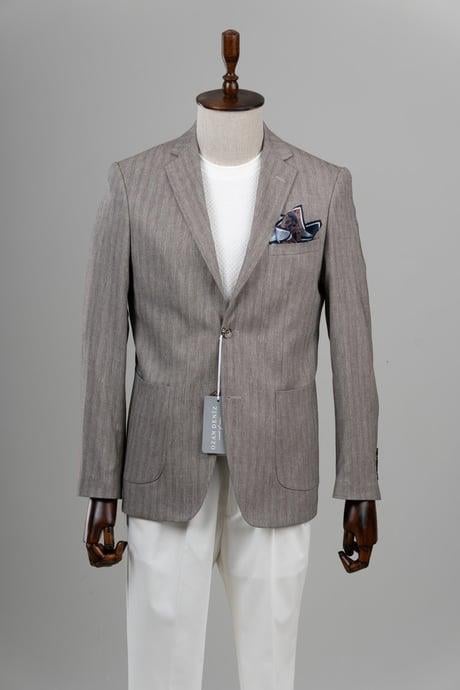 4001 Slim Fit Dar Kesim Ceket Kahve