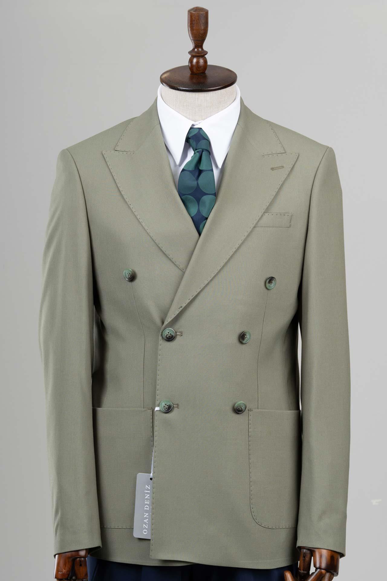 4017 Slim Fit Dar Kesim Ceket Çağla Yişili