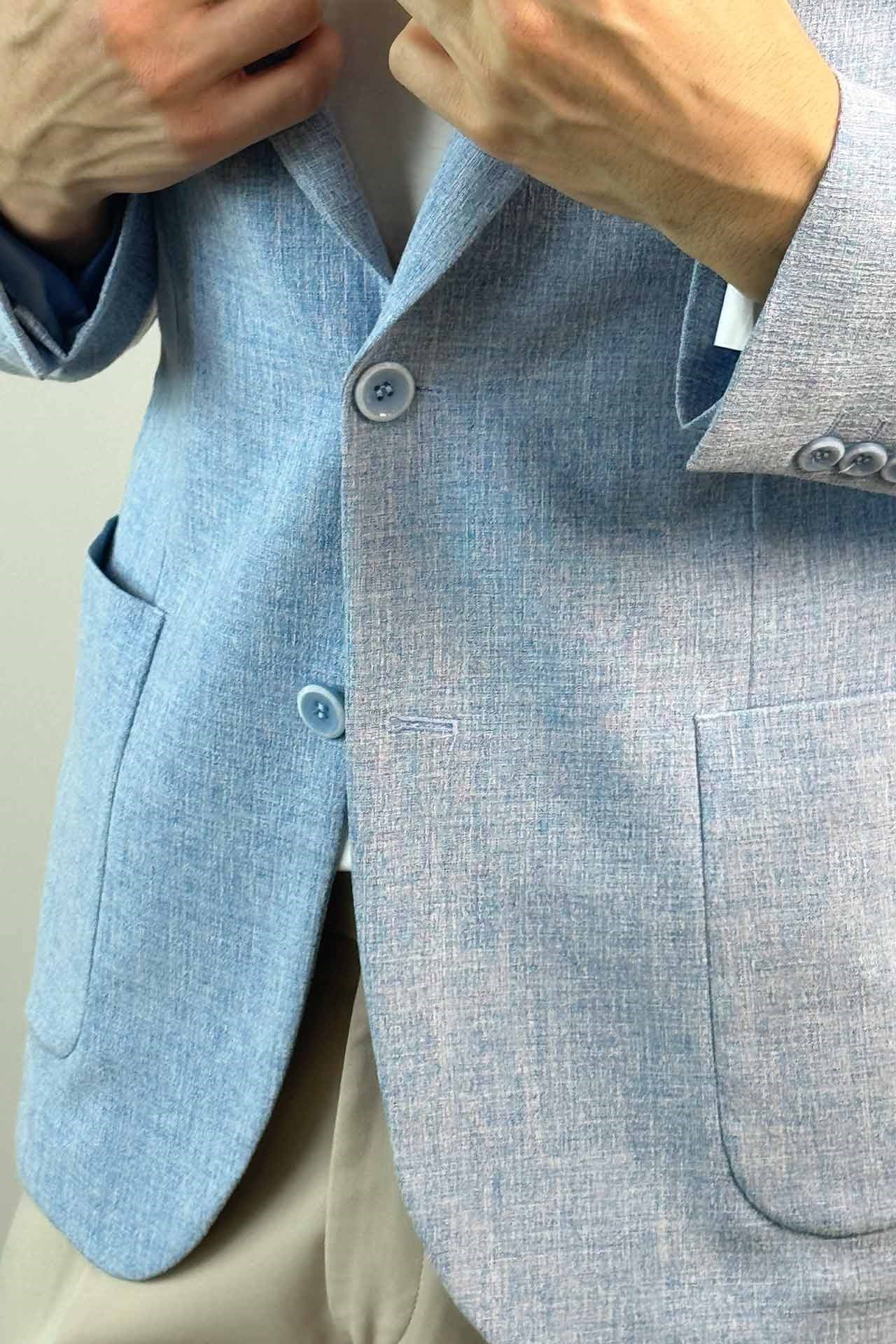 4018 Slim Fit Dar Kesim Ceket Bebe Mavisi
