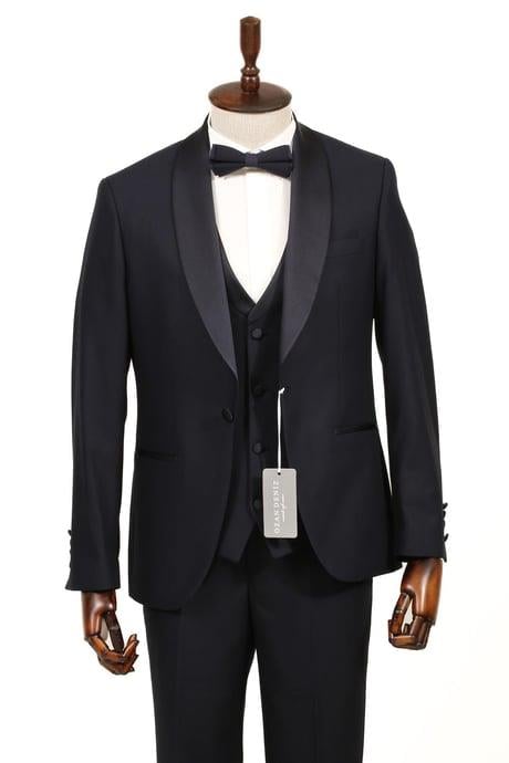 5004 Slim Fit Yelekli Takım Elbise Lacivert