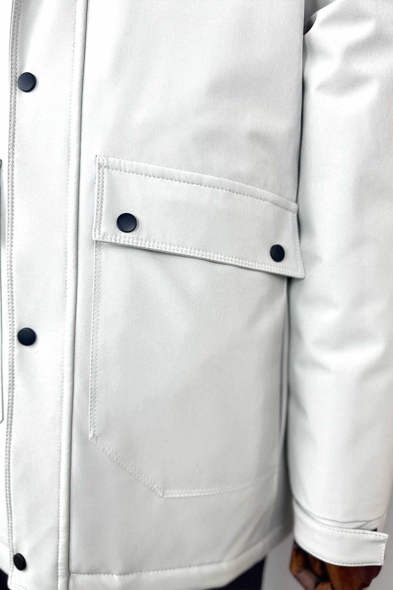 7048 Kapşonlu Şişme Uzun Mont Taş