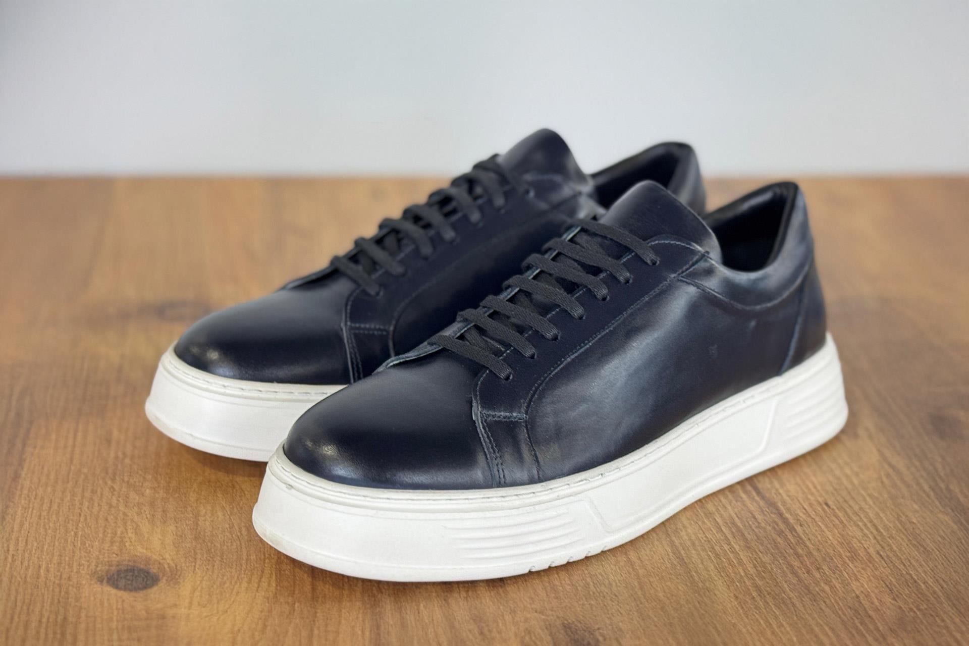 8030 Beyaz Bağcıklı Sneaker Lacivert