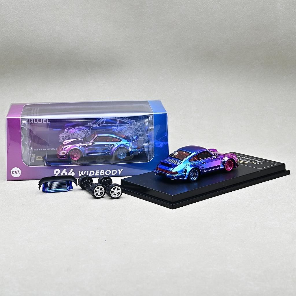1/64 CM Model Porsche 964 Widebody Chrome Pink