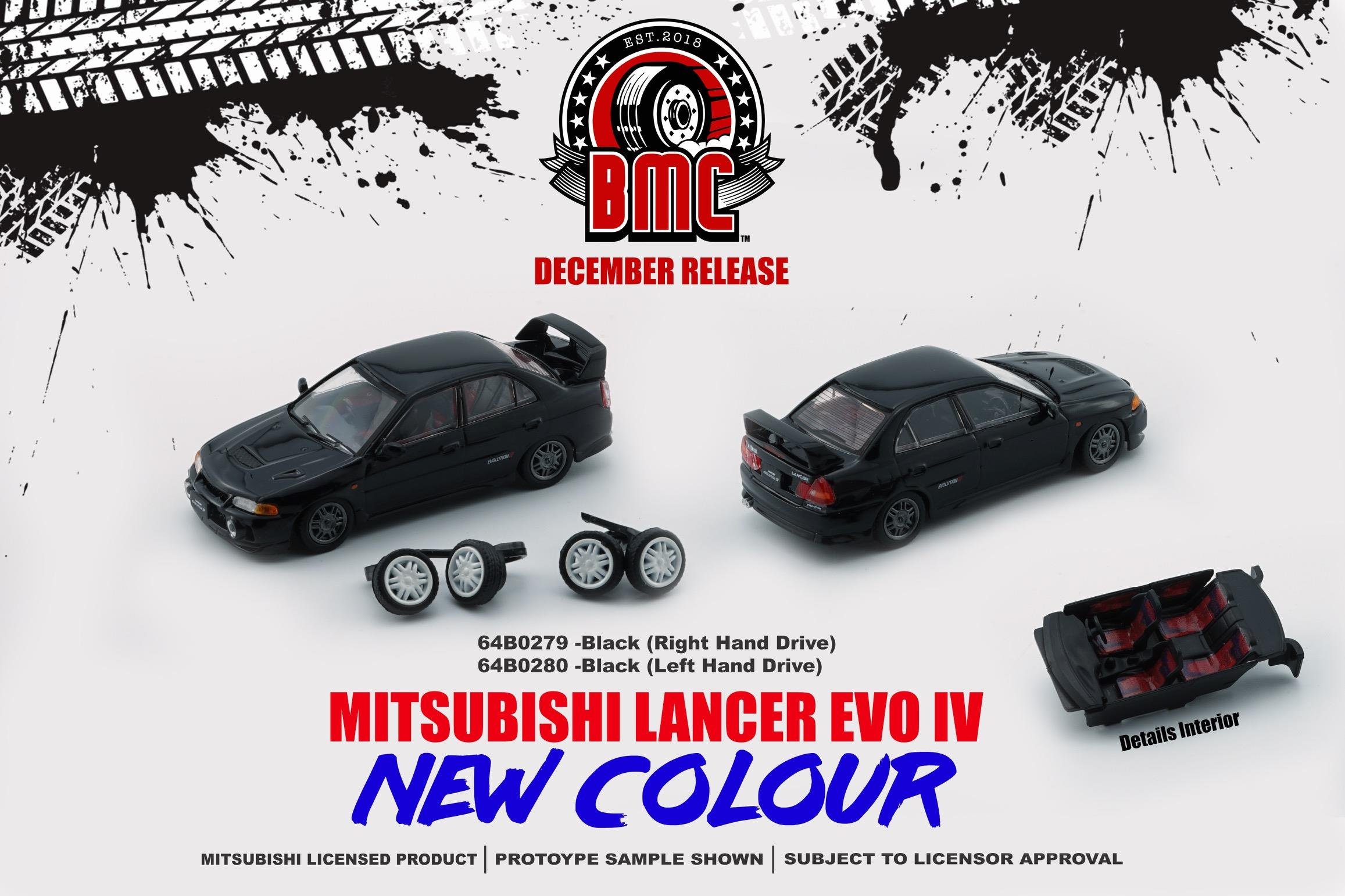1/64 Mitsubishi Lancer EVO IV Black - BMC
