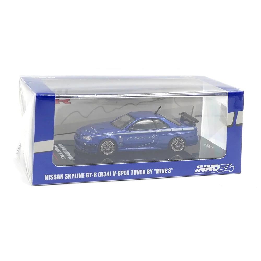 1/64 Nissan Skyline GTR R34 V-Spec Tuned by MINE'S Blue (Inno64)