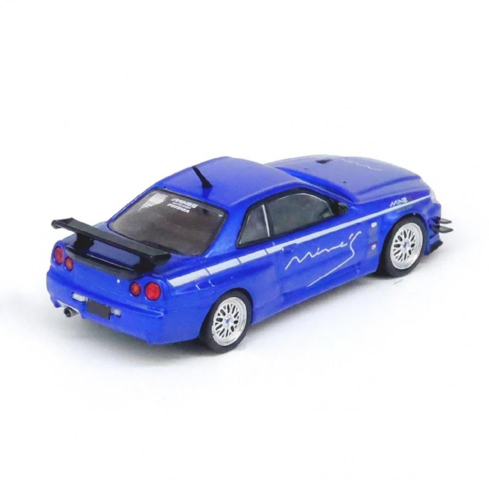 1/64 Nissan Skyline GTR R34 V-Spec Tuned by MINE'S Blue (Inno64)