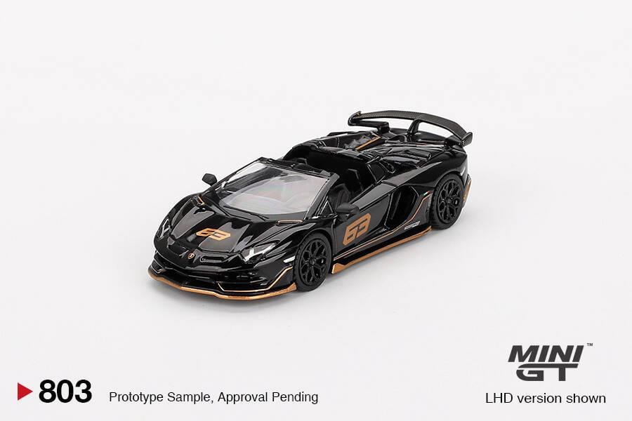 Mini GT 1/64 Lamborghini Aventador SVJ 63 Roadster Nero Aldebaran