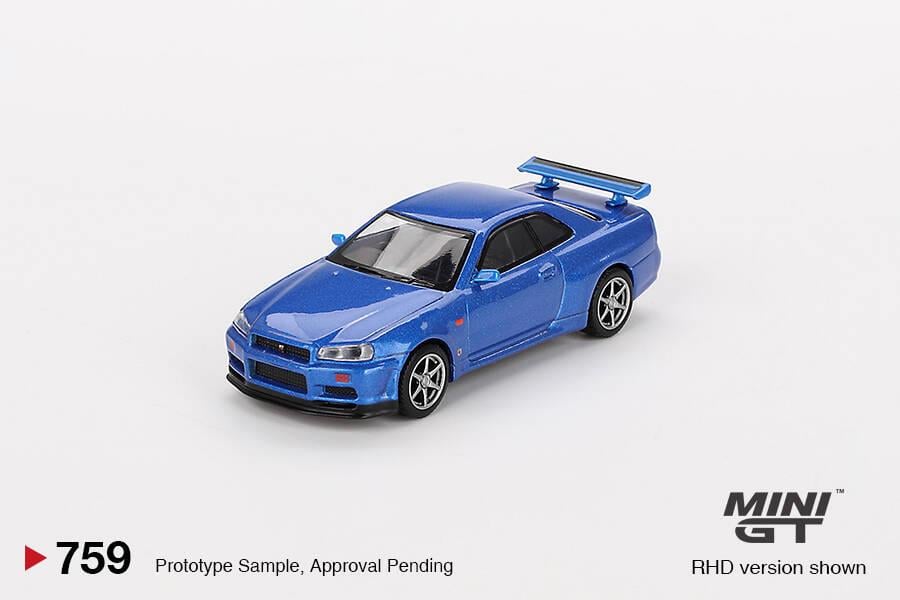 Mini GT 1/64 Nissan Skyline GT-R (R34) V-Spec Bayside Blue
