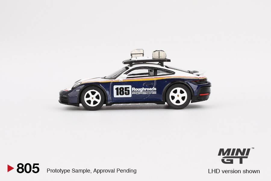 Mini GT 1/64 Porsche 911 Dakar Rallye Design Package White/Gentian Blue Metallic