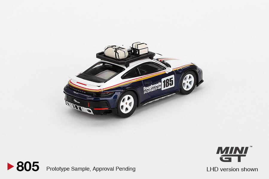 Mini GT 1/64 Porsche 911 Dakar Rallye Design Package White/Gentian Blue Metallic