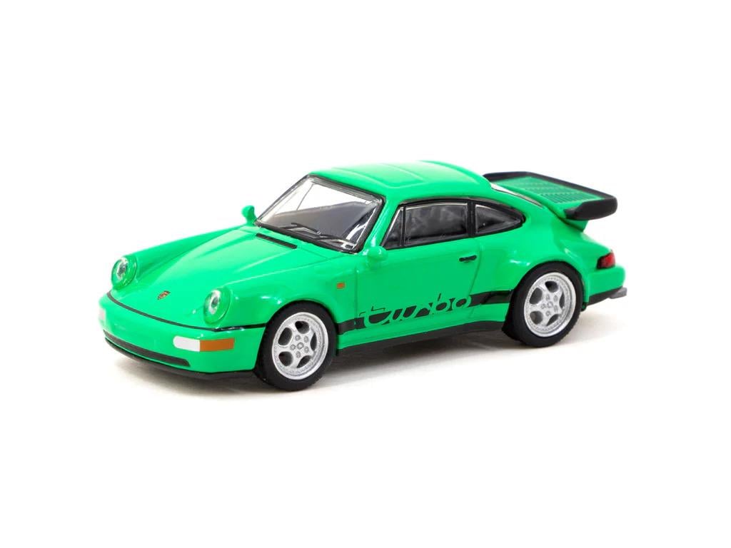 Schuco X Tarmac Works 1/64 Porsche 911 Turbo Green 