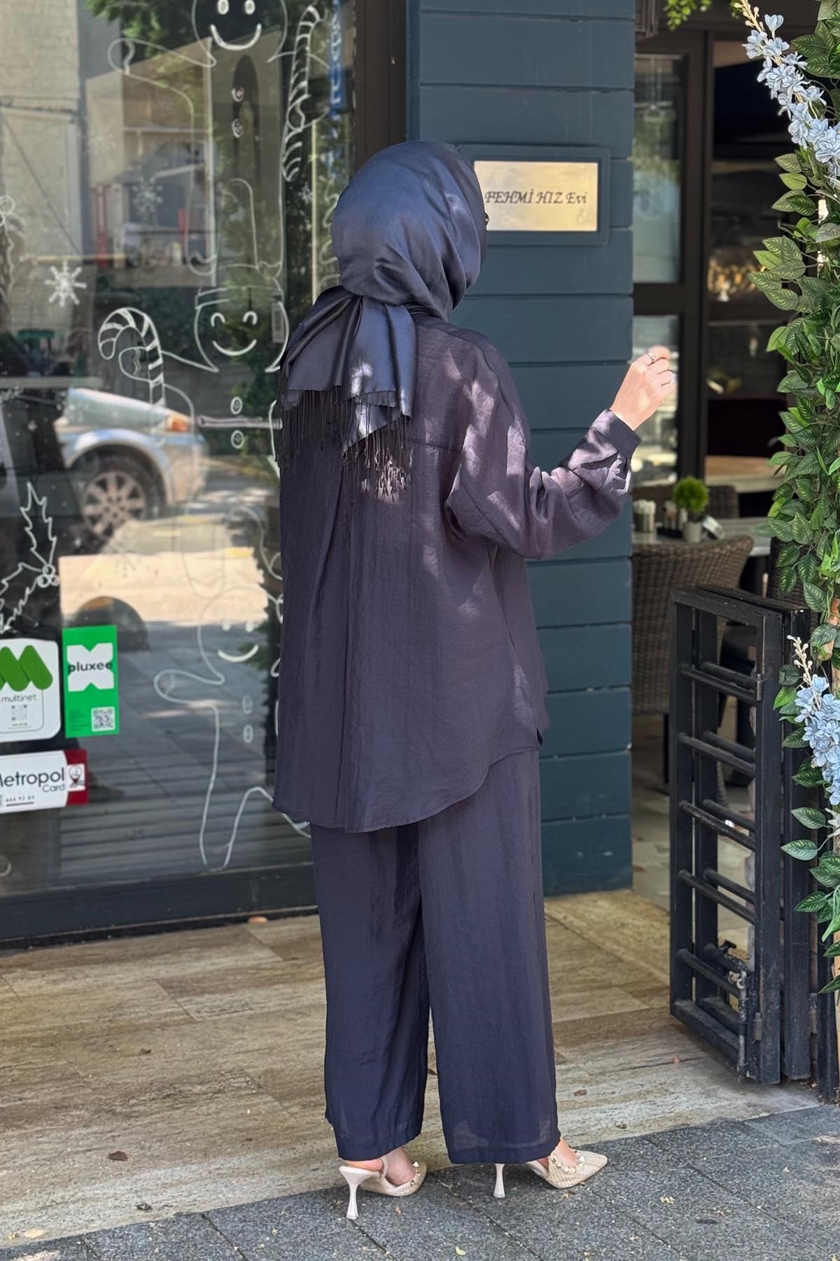 al-MARWAH Pantolonlu Takım 203042 Lacivert